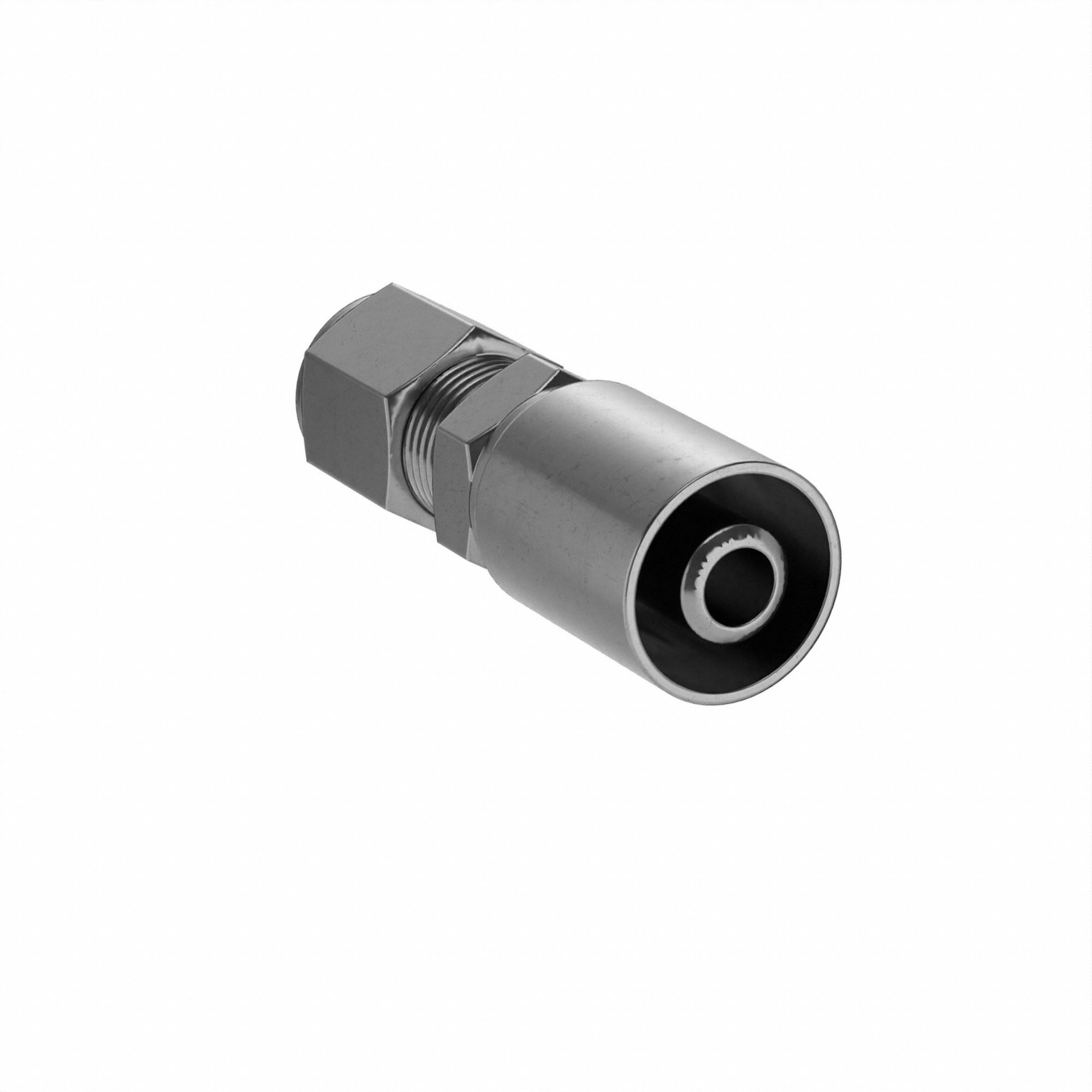 Hydraulic Crimp Fitting: Steel x Steel, Straight, -8 For Hose Dash Size, Male x Genderless