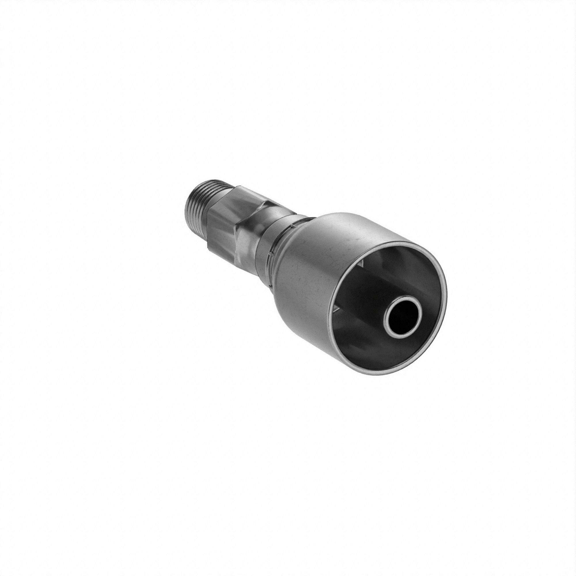 Hydraulic Crimp Fitting: Steel x Steel, Straight, -6 For Hose Dash Size, Male x Genderless