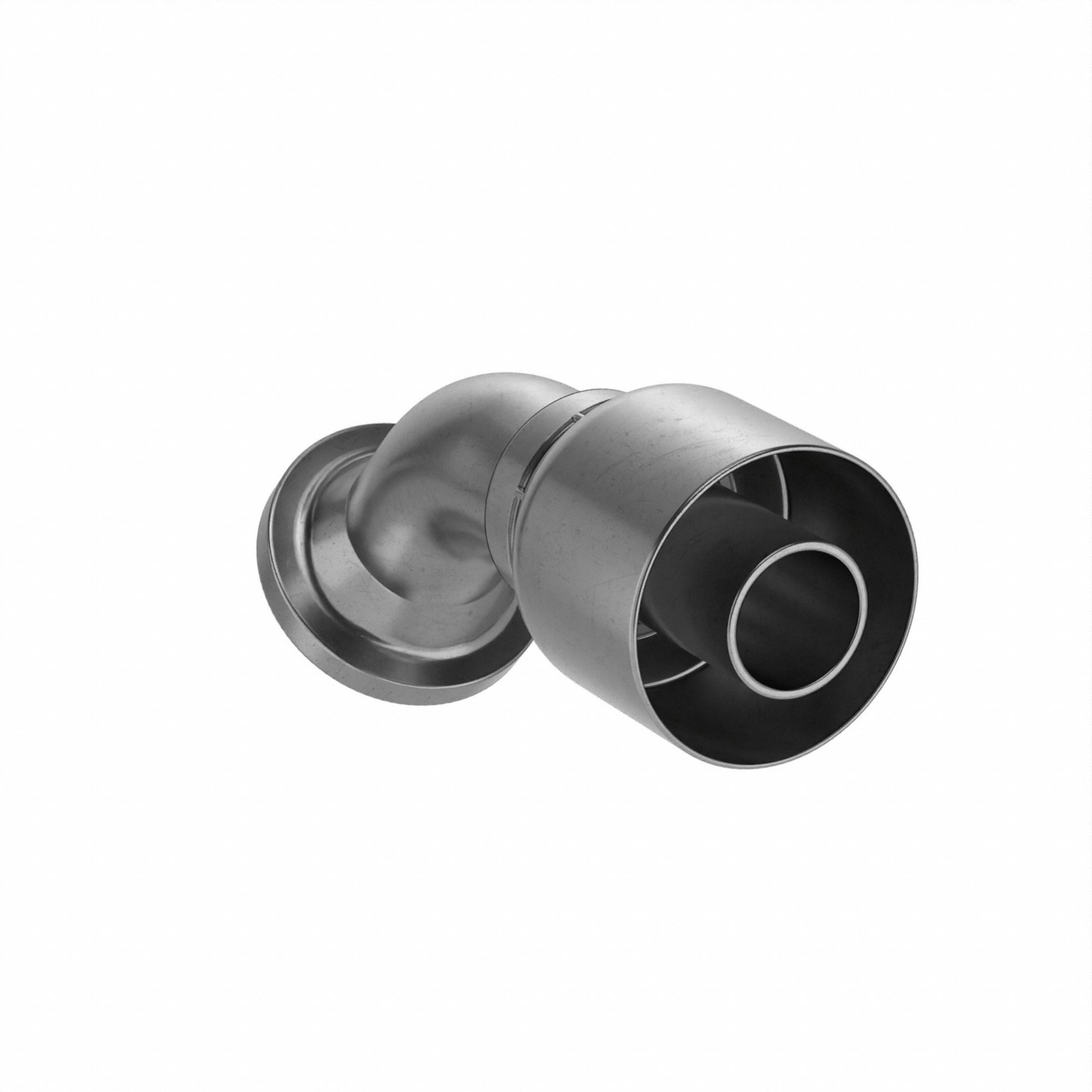 Hydraulic Crimp Fitting: Steel x Steel, 45° Elbow, -8 For Hose Dash Size, Male x Genderless