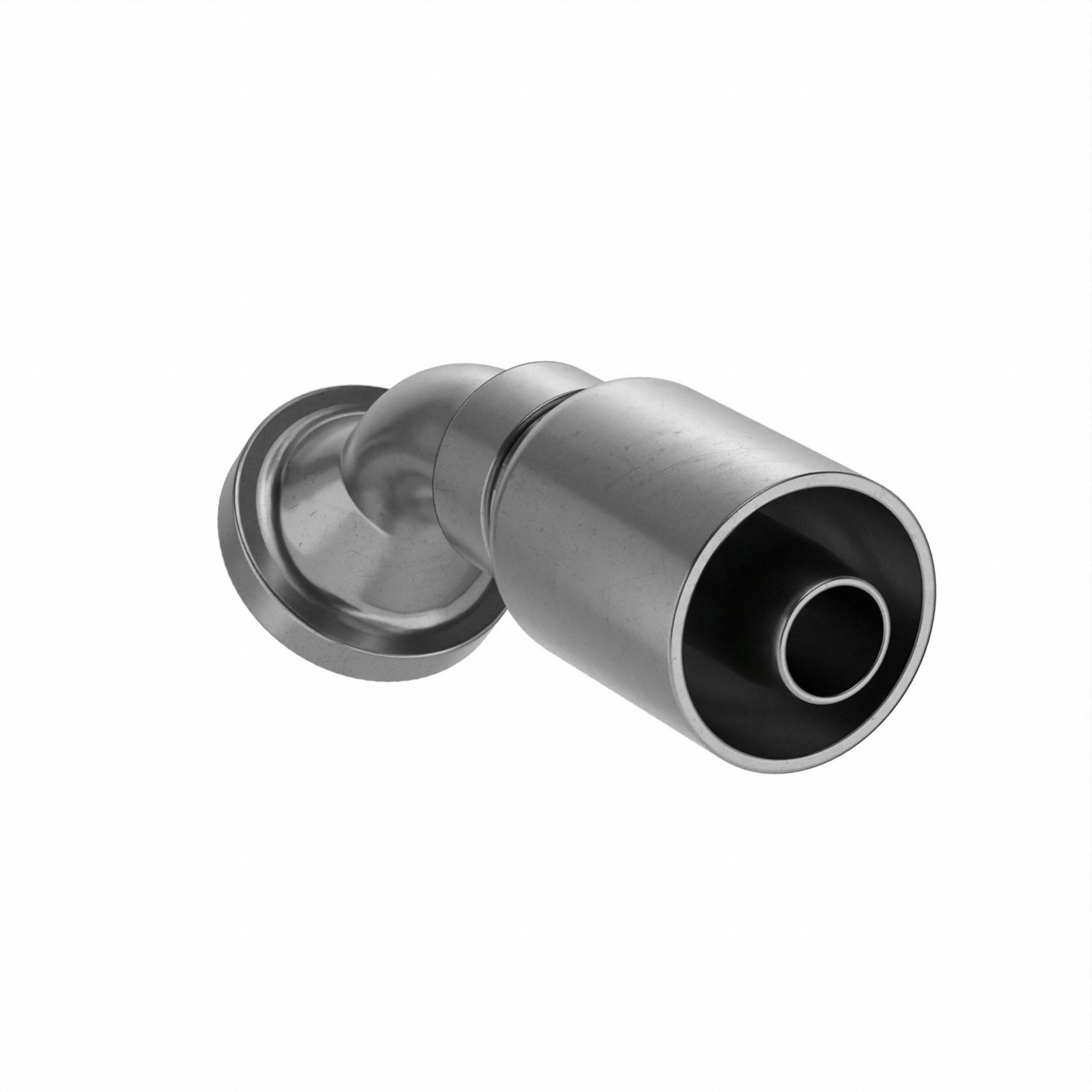 Hydraulic Crimp Fitting: Steel x Steel, 45° Elbow, -12 For Hose Dash Size, Male x Genderless
