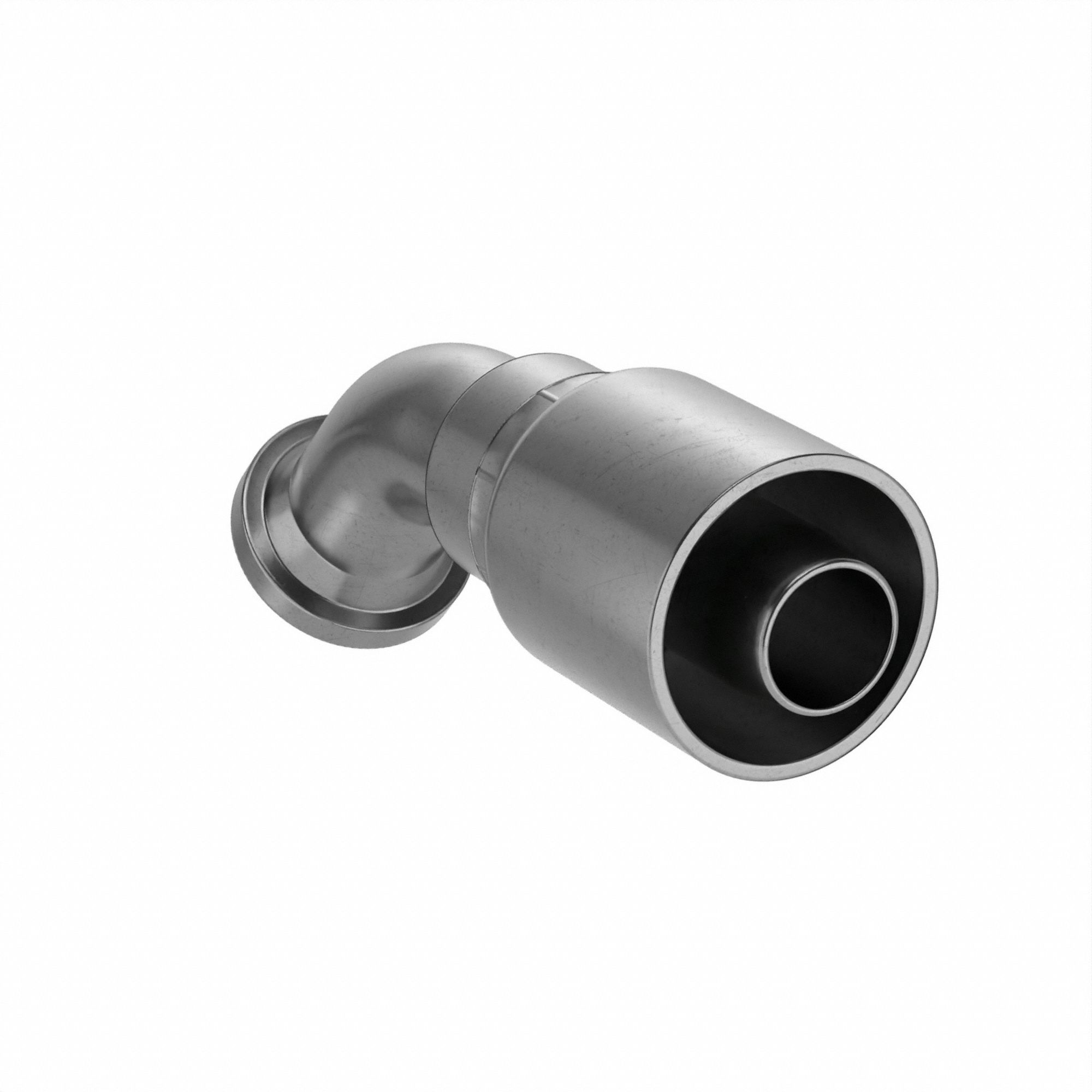 Hydraulic Crimp Fitting: Steel x Steel, 45° Elbow, -20 For Hose Dash Size, Male x Genderless