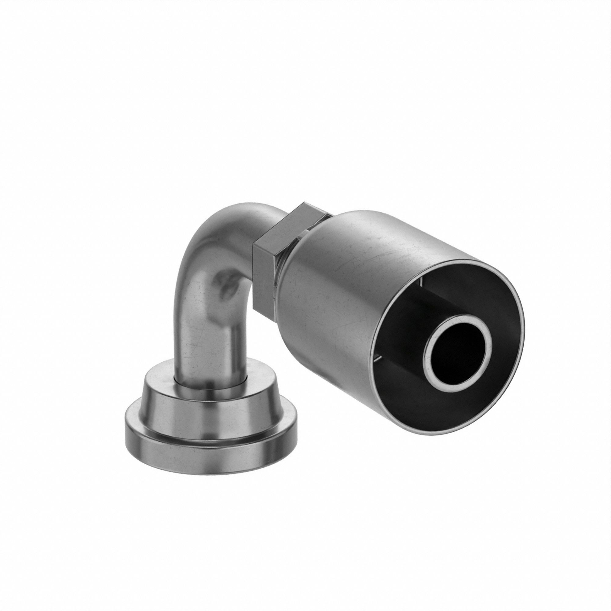 Hydraulic Crimp Fitting: Steel x Steel, 90° Elbow, -10 For Hose Dash Size, Male x Genderless