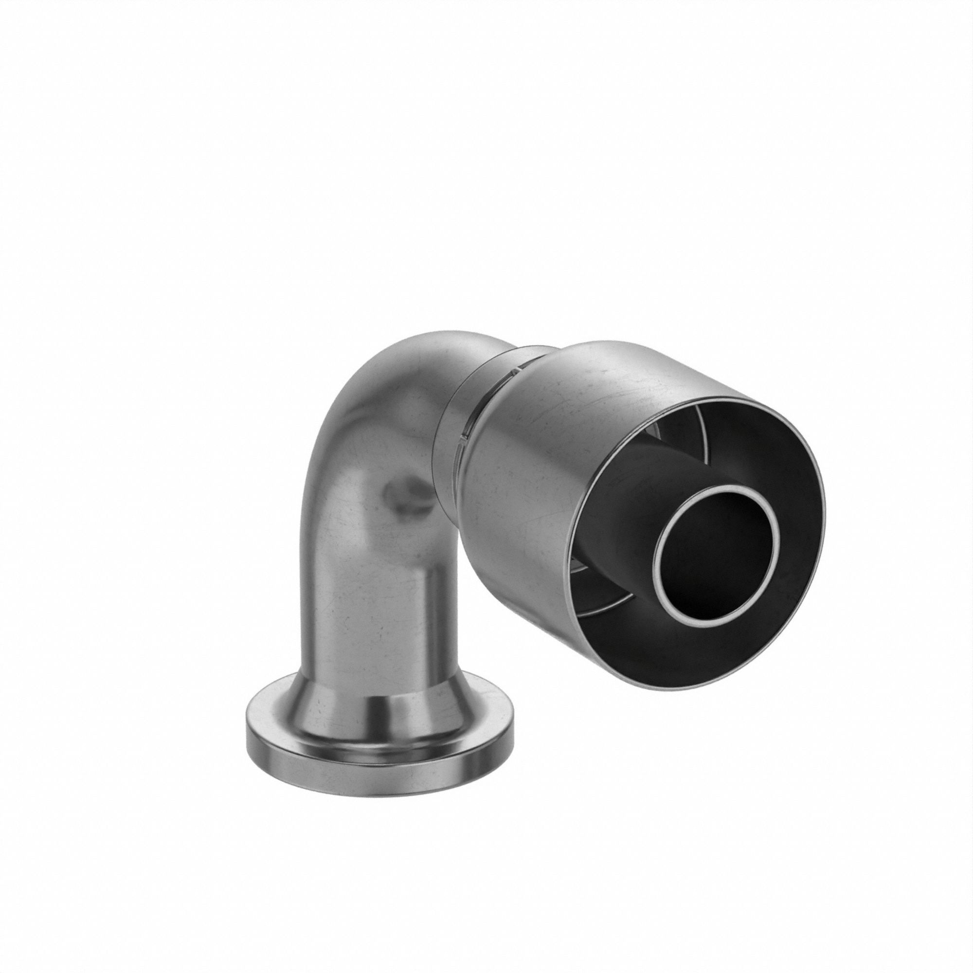 RAC DE TUY HYDR,CANNELÉ,SERTI,COUDE 90 ° ,TÊTE À BRIDE,CODE 61,1 1/4 PO,AC