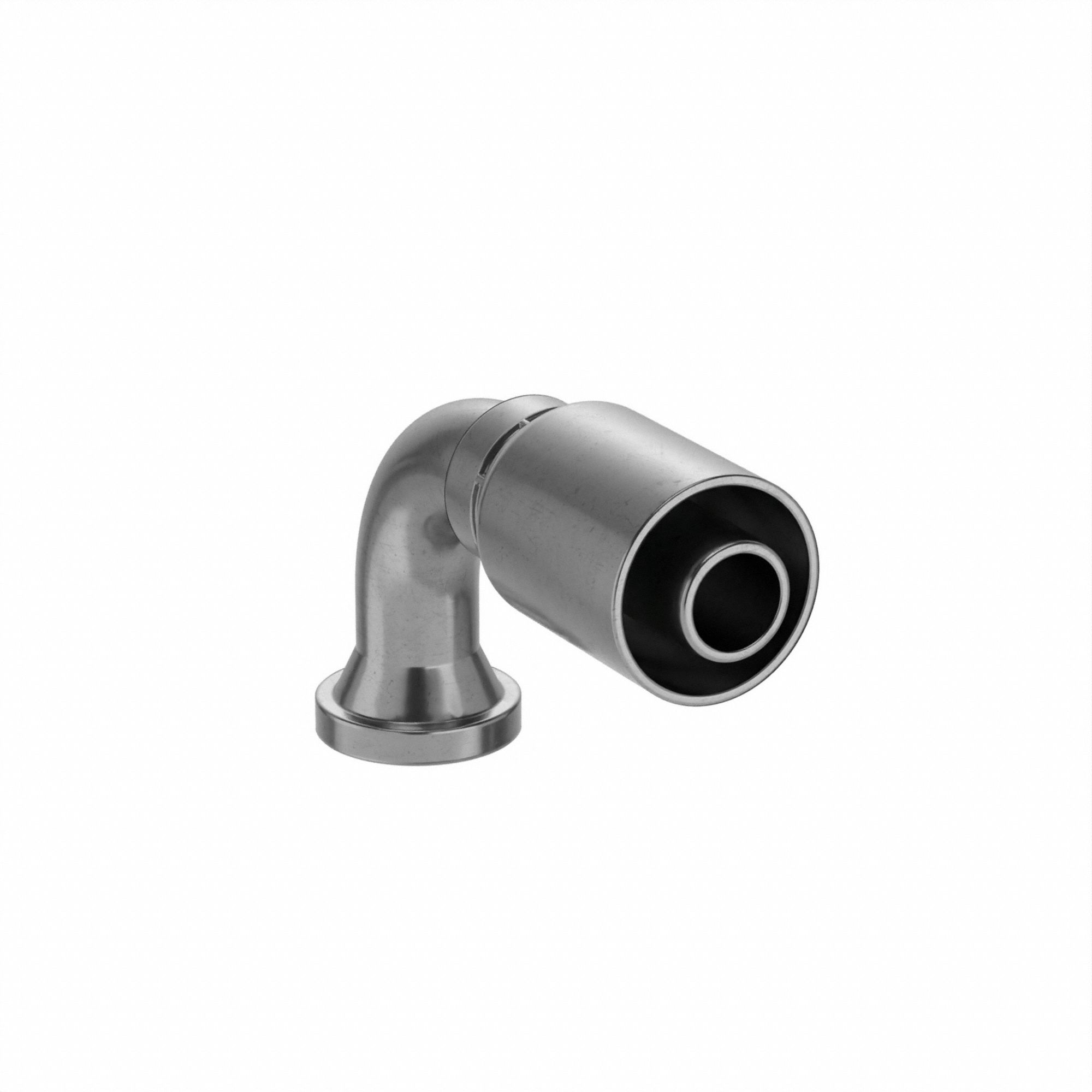 Hydraulic Crimp Fitting: Steel x Steel, 90° Elbow, -16 For Hose Dash Size, Male x Genderless