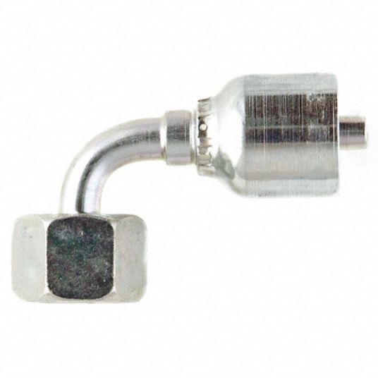 PARKER Hydraulic Crimp Fitting Steel x Steel, 90° Elbow, 12 For Hose