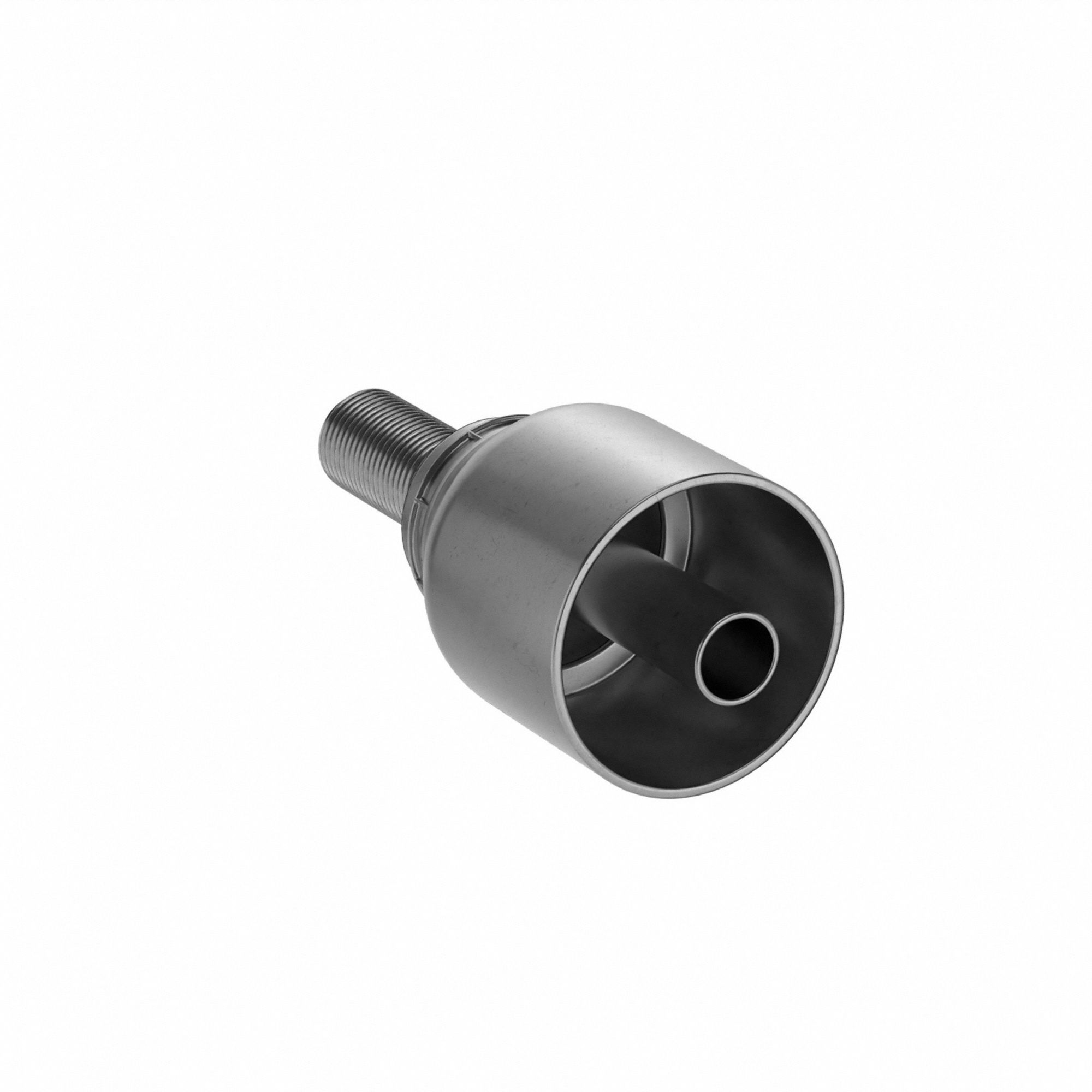 Hydraulic Crimp Fitting: Steel x Steel, Straight, -6 For Hose Dash Size, Male x Genderless