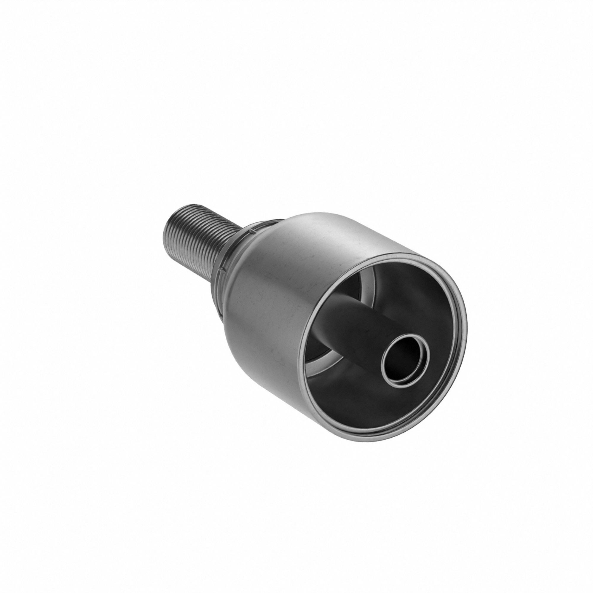 Hydraulic Crimp Fitting: Steel x Steel, Straight, -6 For Hose Dash Size, Male x Genderless