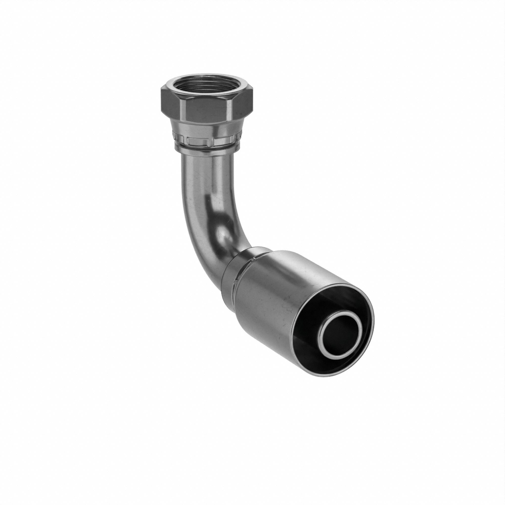 HYDRAULIC CRIMP FITTING, STEEL X STEEL, 90 °  ELBOW, -16 HOSE DASH SIZE, JIC X CRIMP