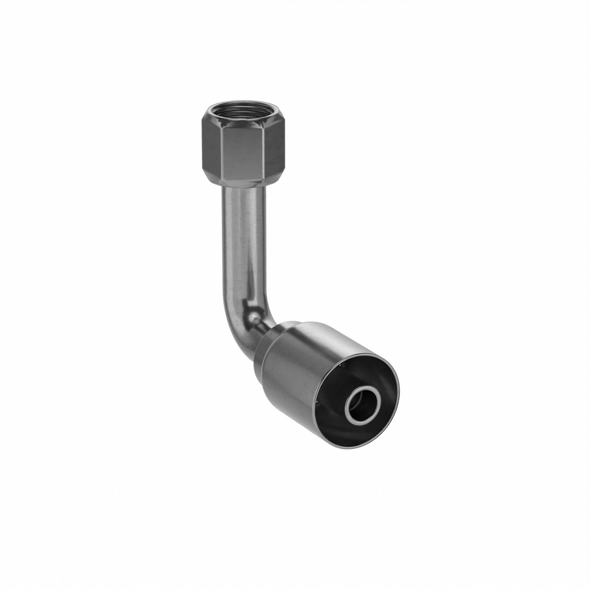 RAC DE TUY HYDR,CANNELÉ,SERTIR,LONGUE PERTE DE 90 ° ,FEM,JIC,PIVOT,5/8 PO X 7/8POS-14,ST