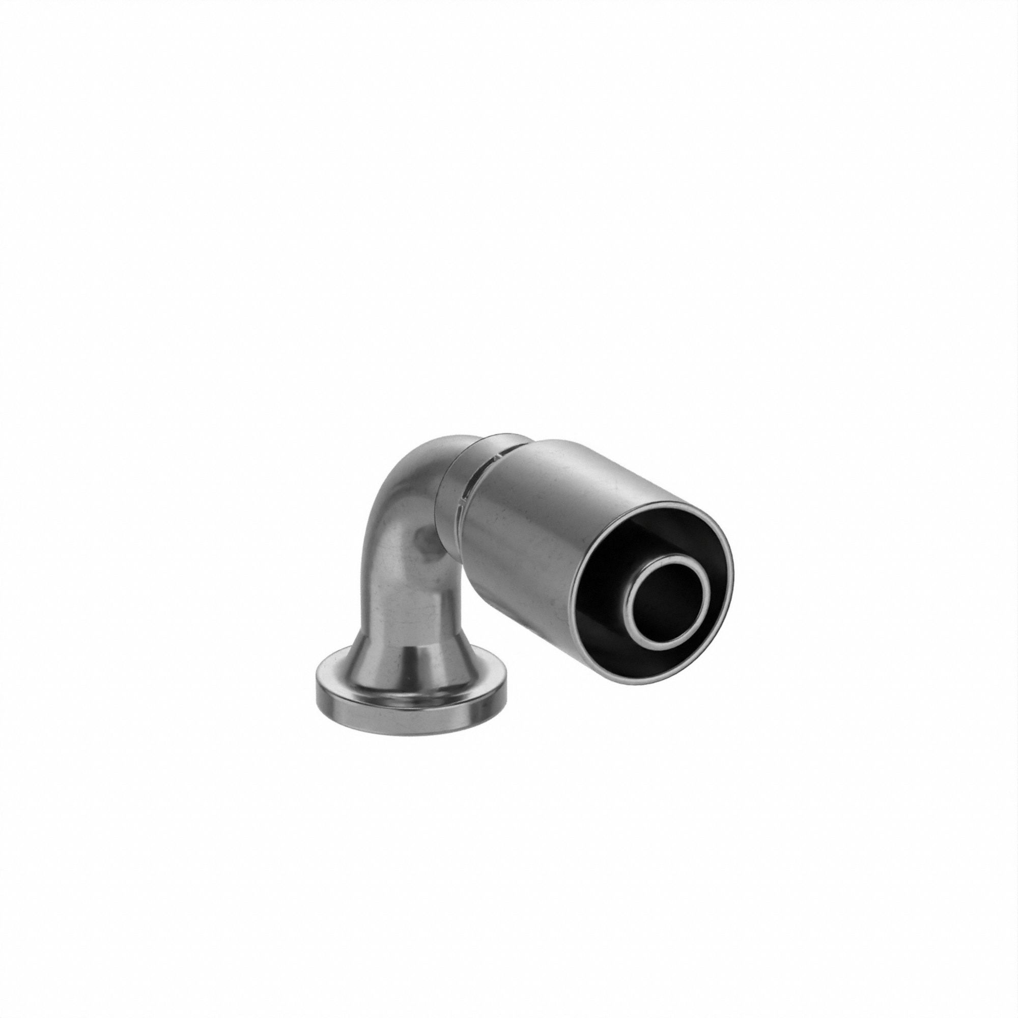 HYDRAULIC HOSE FITTING, BARB, SER 77U, CRIMP, 45 °  ELBOW, FLANGE HEAD, 1 IN, ST