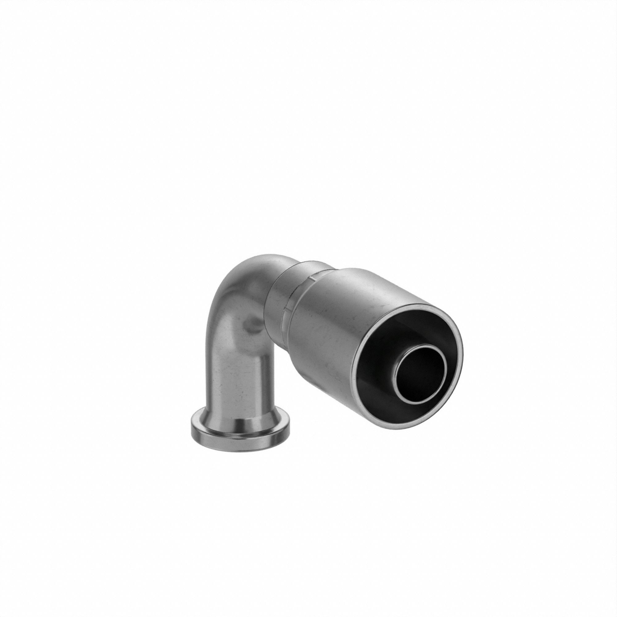 HYDRAULIC HOSE FITTING, BARB, SER 77U, CRIMP, 45 °  ELBOW, FLANGE HEAD, 1 1/4 IN, ST