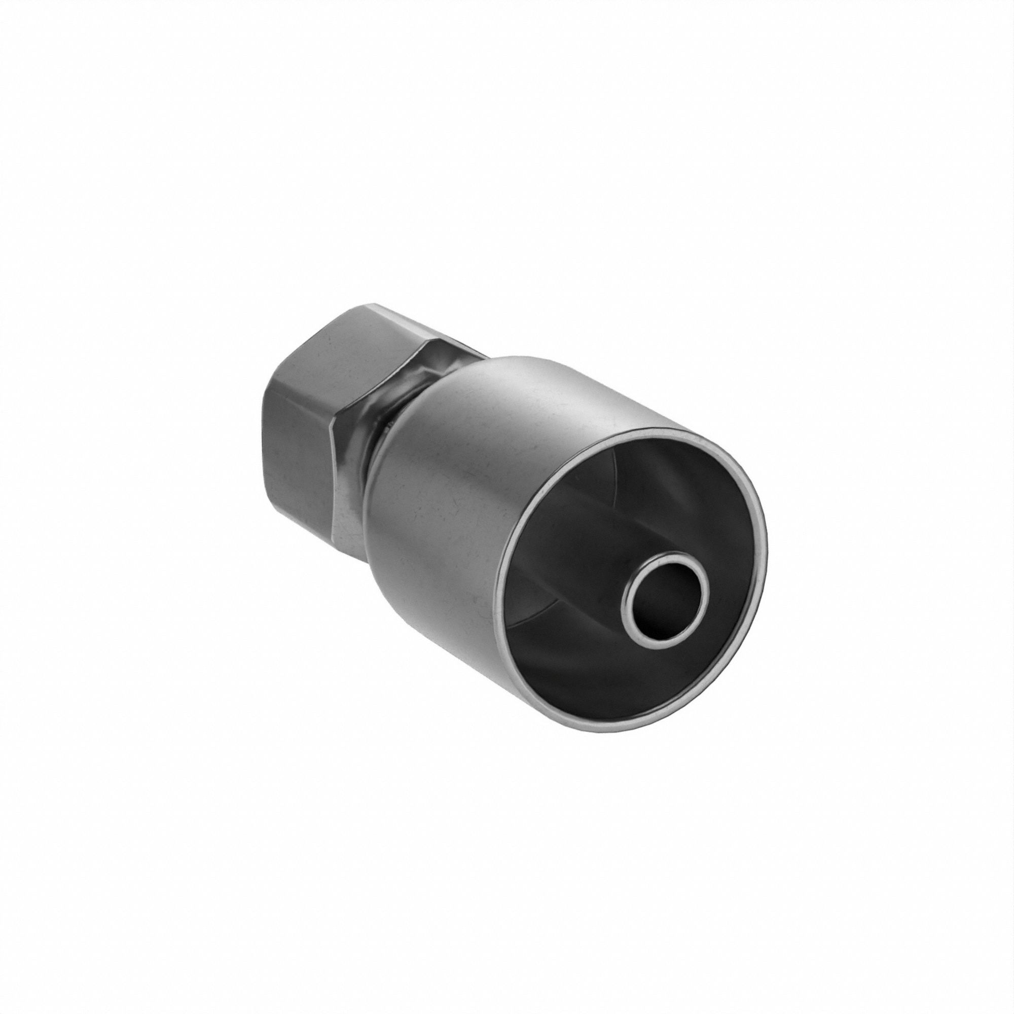 Hydraulic Crimp Fitting: Steel x Steel, Straight, -6 For Hose Dash Size, Female x Genderless