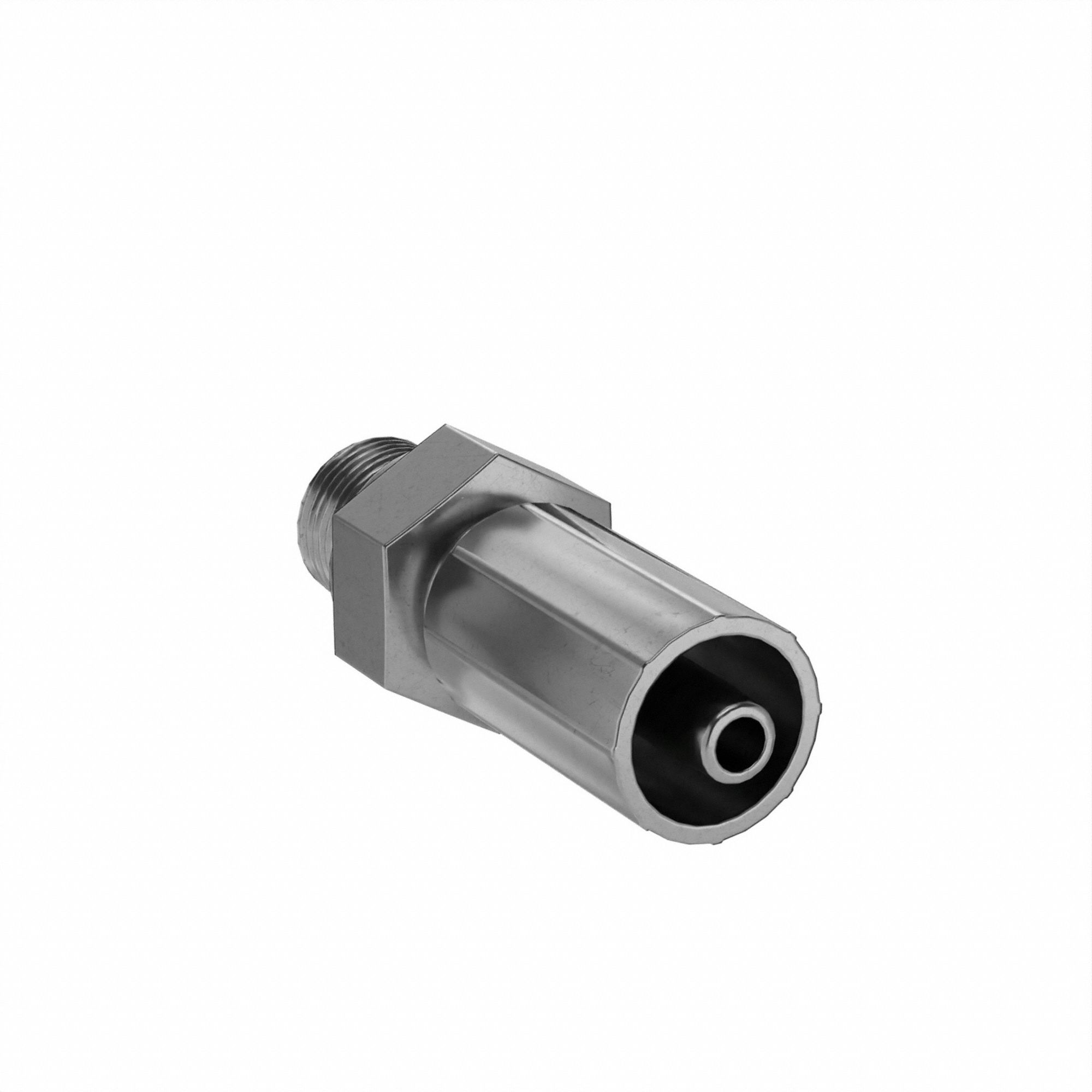 Hydraulic Crimp Fitting: Steel x Steel, Straight, -4 For Hose Dash Size, Male x Genderless
