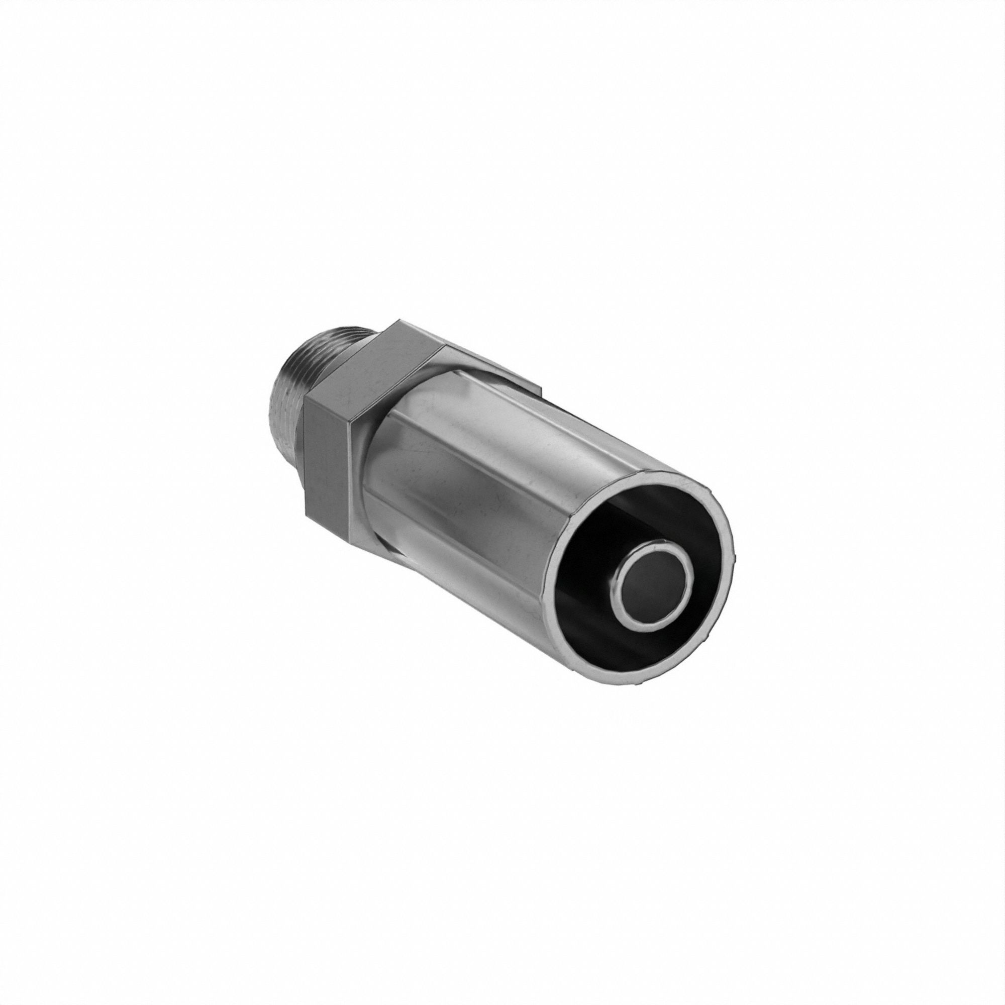 Hydraulic Crimp Fitting: Steel x Steel, Straight, -6 For Hose Dash Size, Male x Genderless