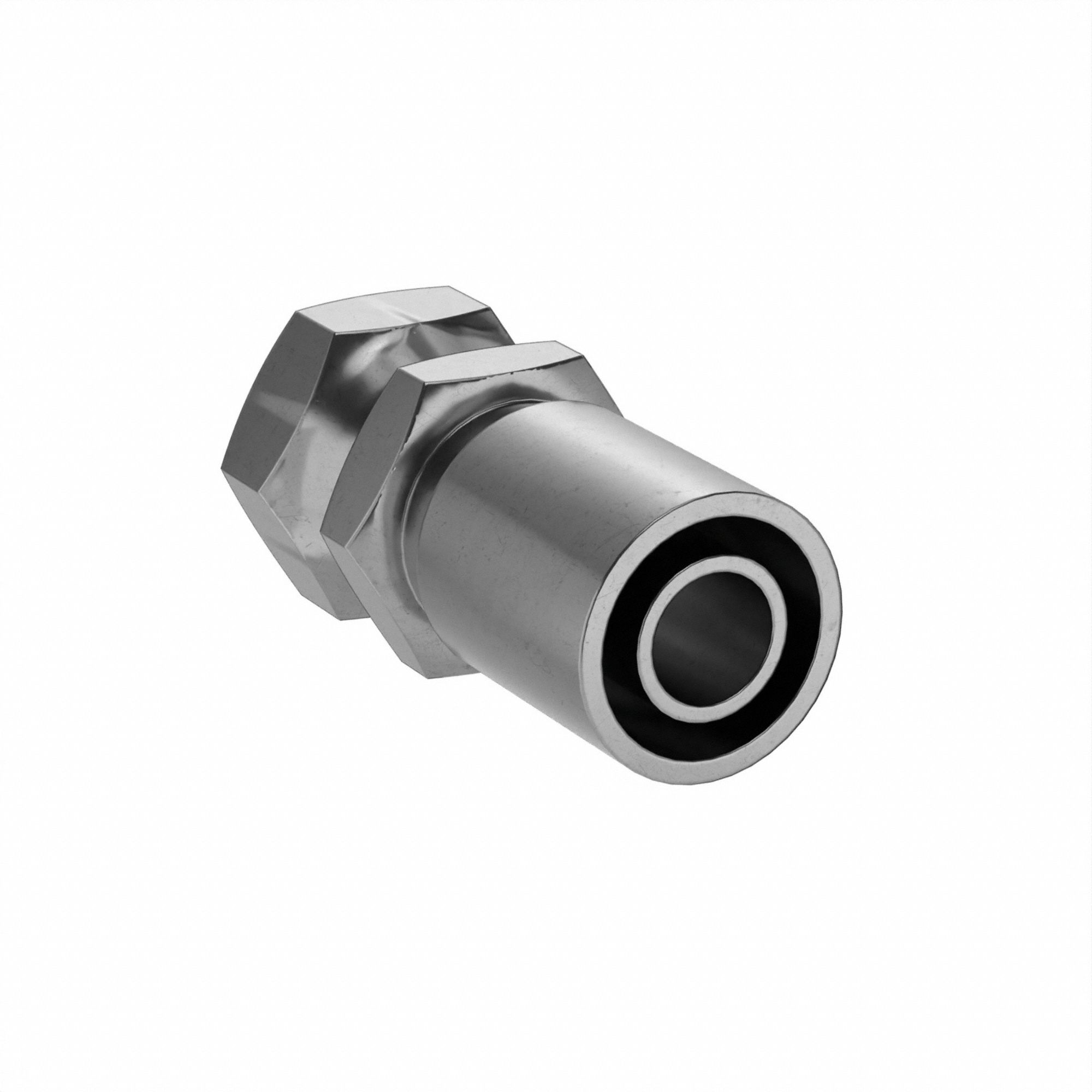 Hydraulic Crimp Fitting: Steel x Steel, Straight, -12 For Hose Dash Size, Female x Genderless