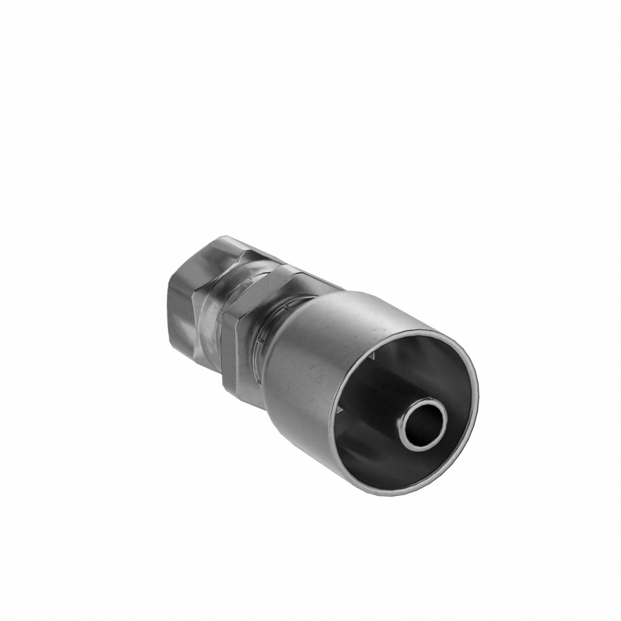 Hydraulic Crimp Fitting: Steel x Steel, Straight, -6 For Hose Dash Size, Female x Genderless