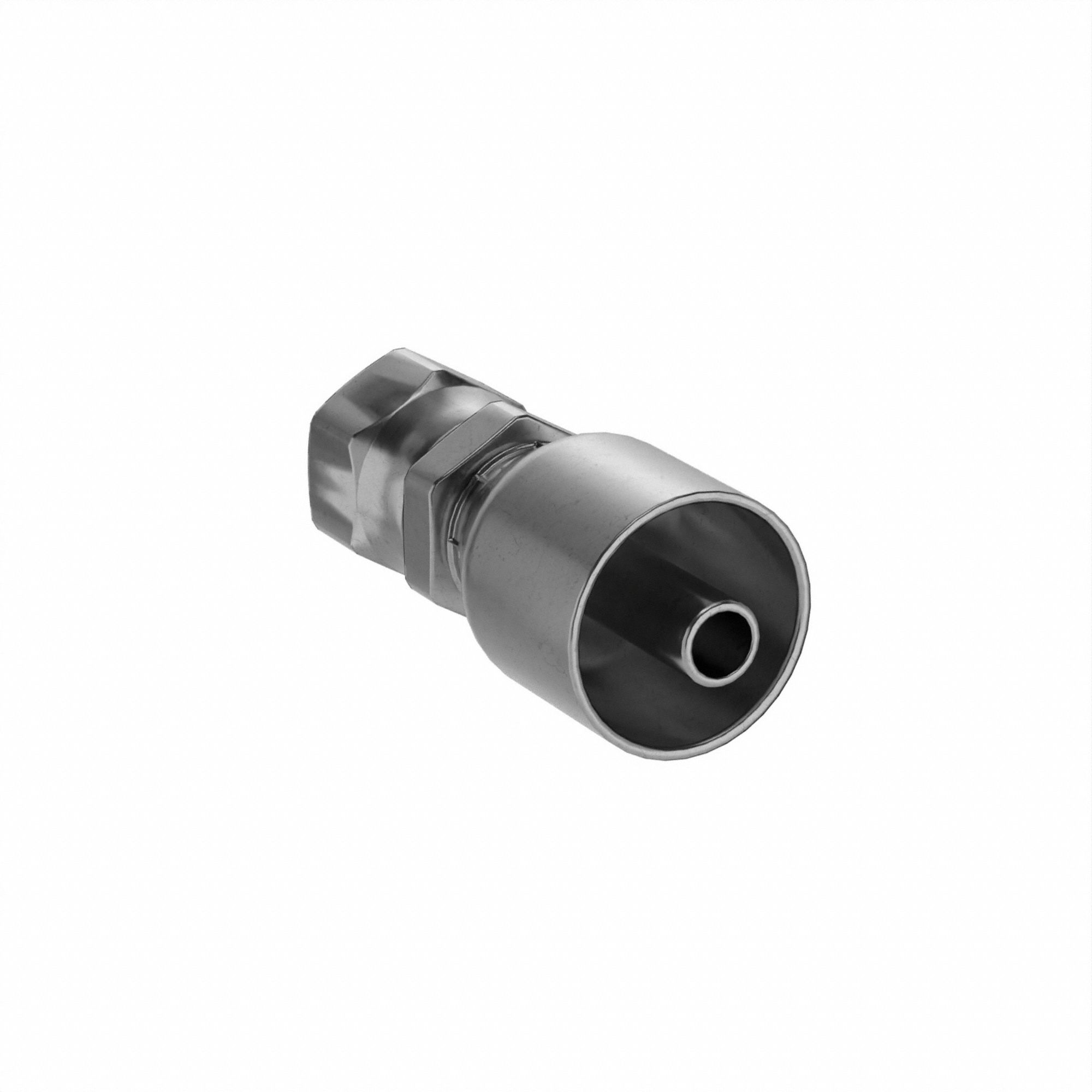 Hydraulic Crimp Fitting: Steel x Steel, Straight, -6 For Hose Dash Size, Female x Genderless