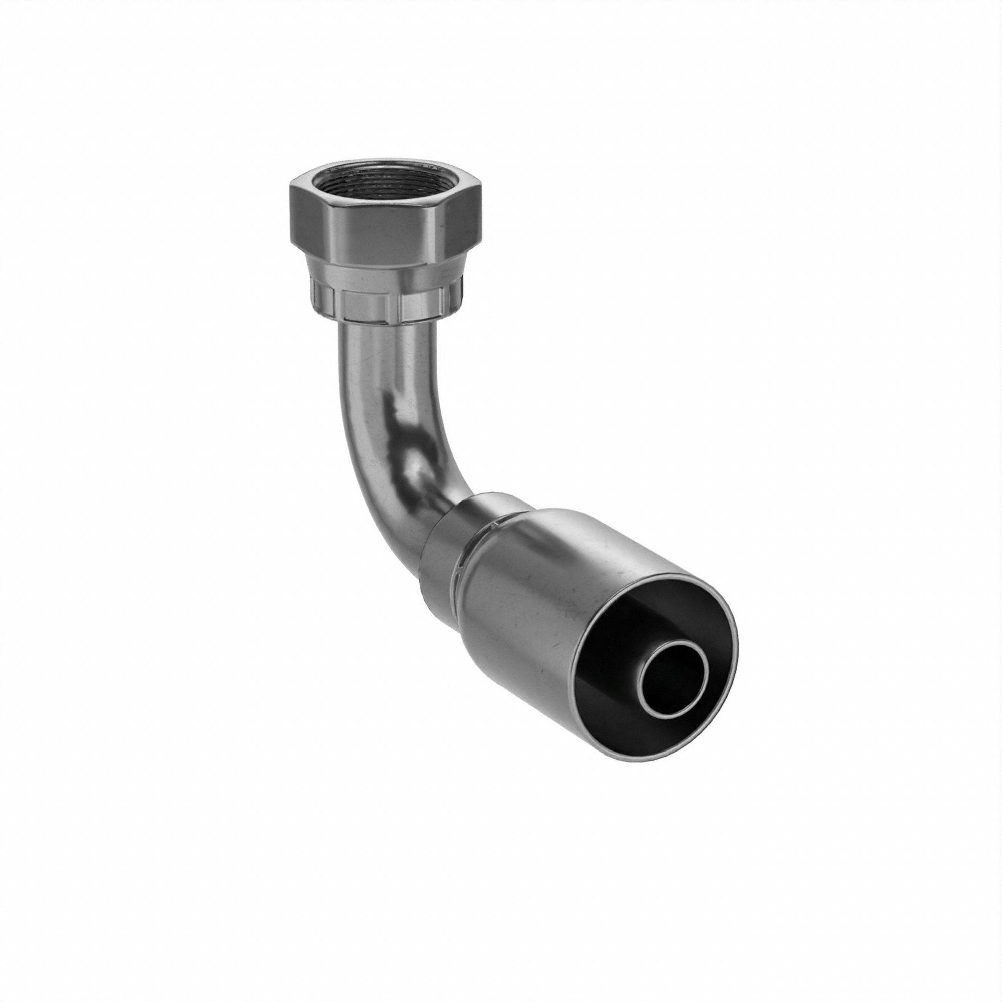 Hydraulic Crimp Fitting: Steel x Steel, 90° Elbow, -12 For Hose Dash Size, ORS x Crimp