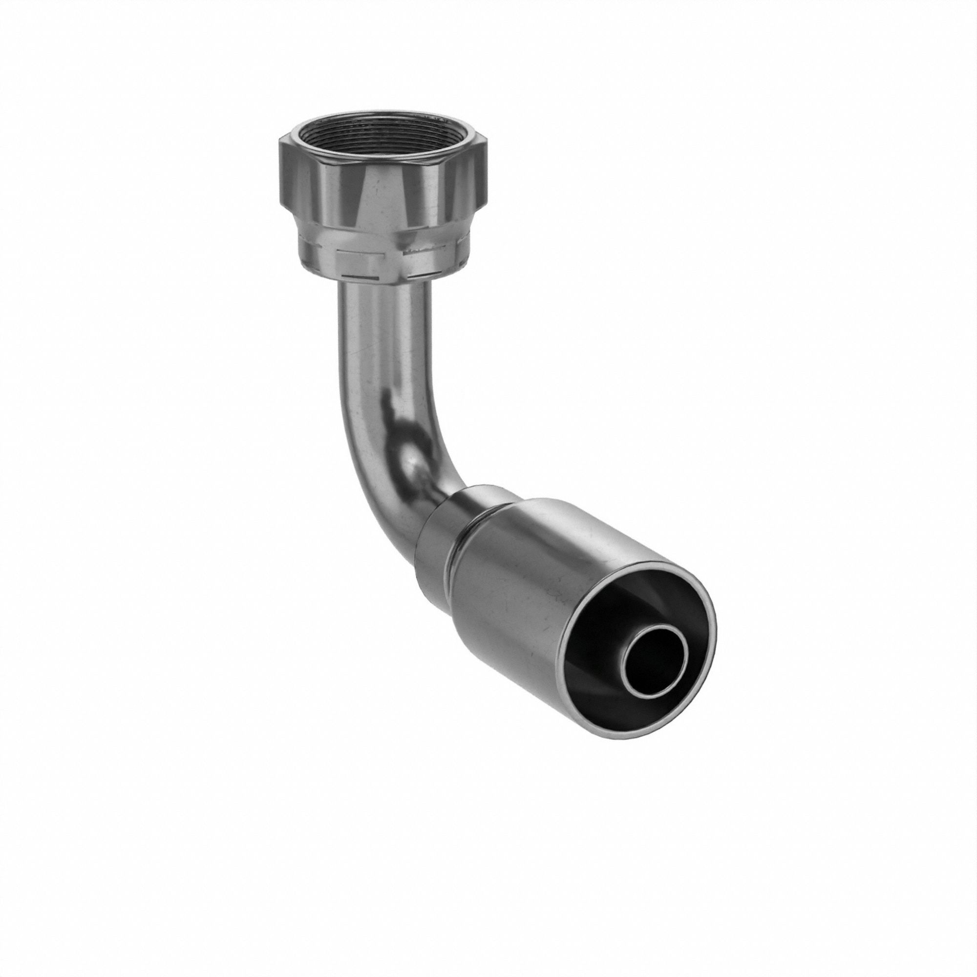 Hydraulic Crimp Fitting: Steel x Steel, 90° Elbow, -12 For Hose Dash Size, ORS x Crimp