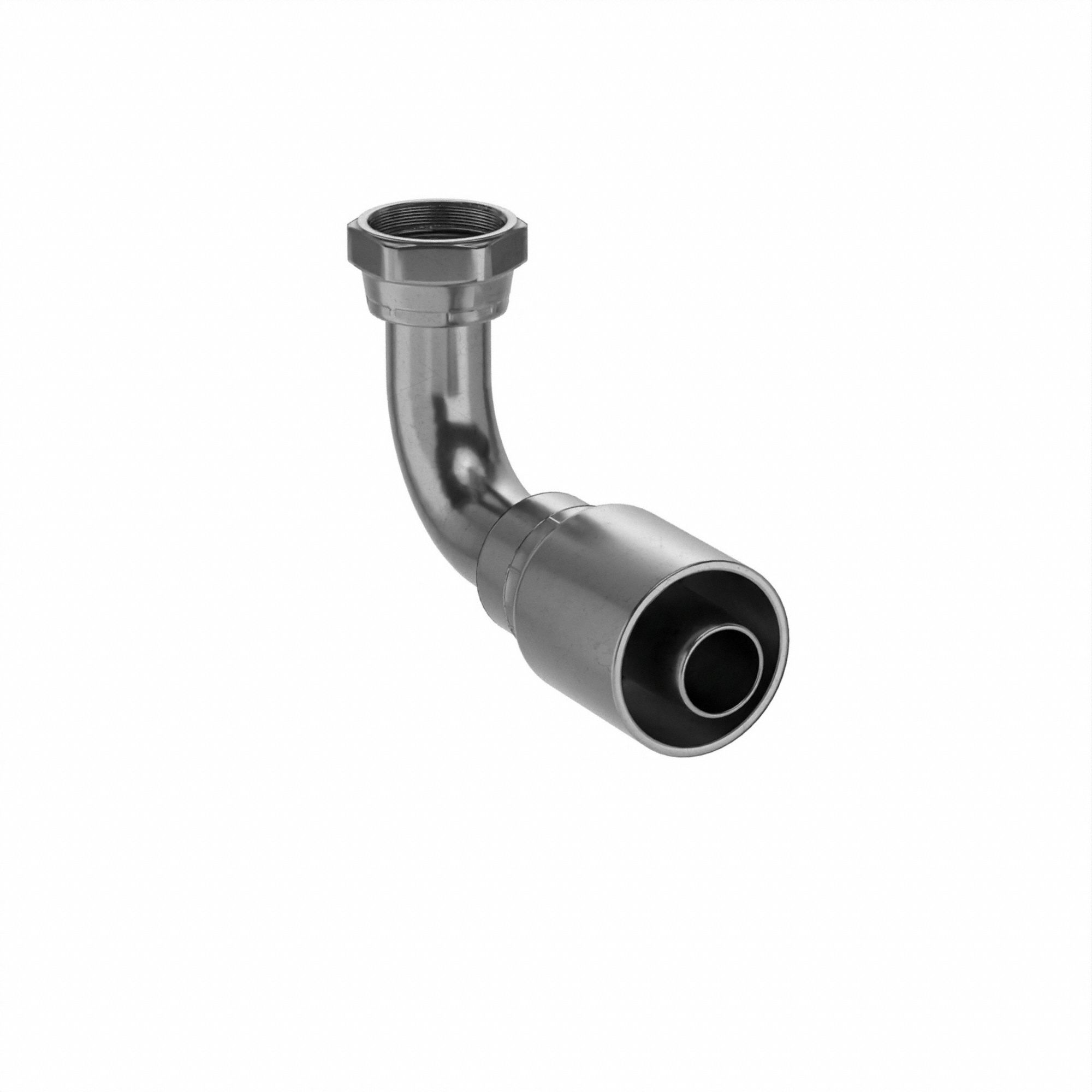 Hydraulic Crimp Fitting: Steel x Steel, 90° Elbow, -20 For Hose Dash Size, ORS x Crimp