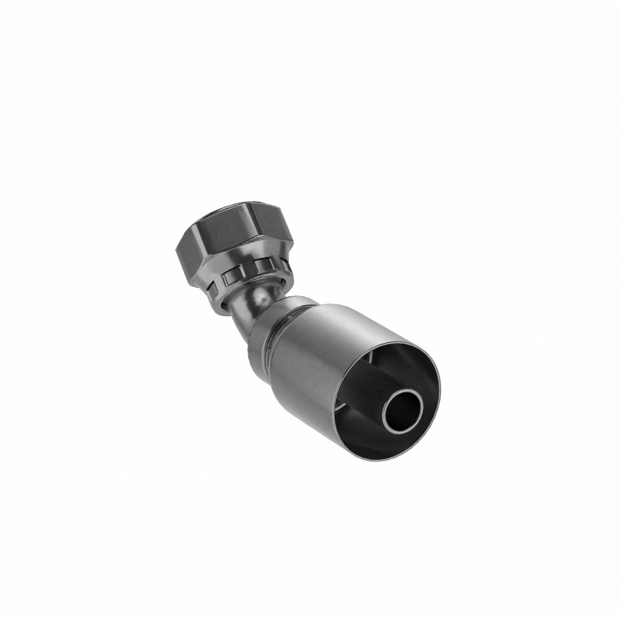 RAC DE TUY HYDR,CANNELÉ,SÉRIE 77U,SERTI,COUDE 45 °  LONGUE PERTE,FEM,5/8 PO DE DIA,AC