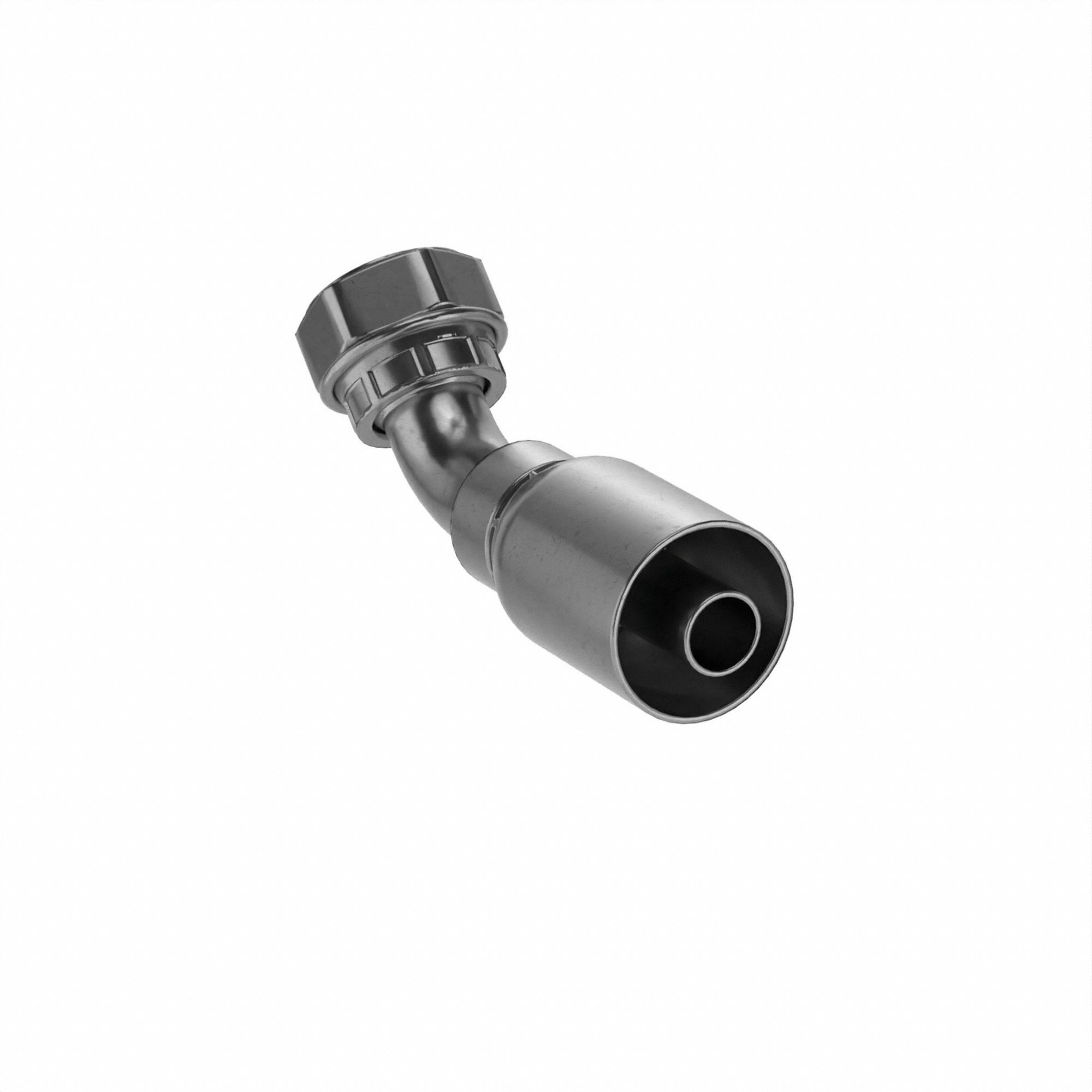 Hydraulic Crimp Fitting: Steel x Steel, 45° Elbow, -12 For Hose Dash Size, ORS x Crimp