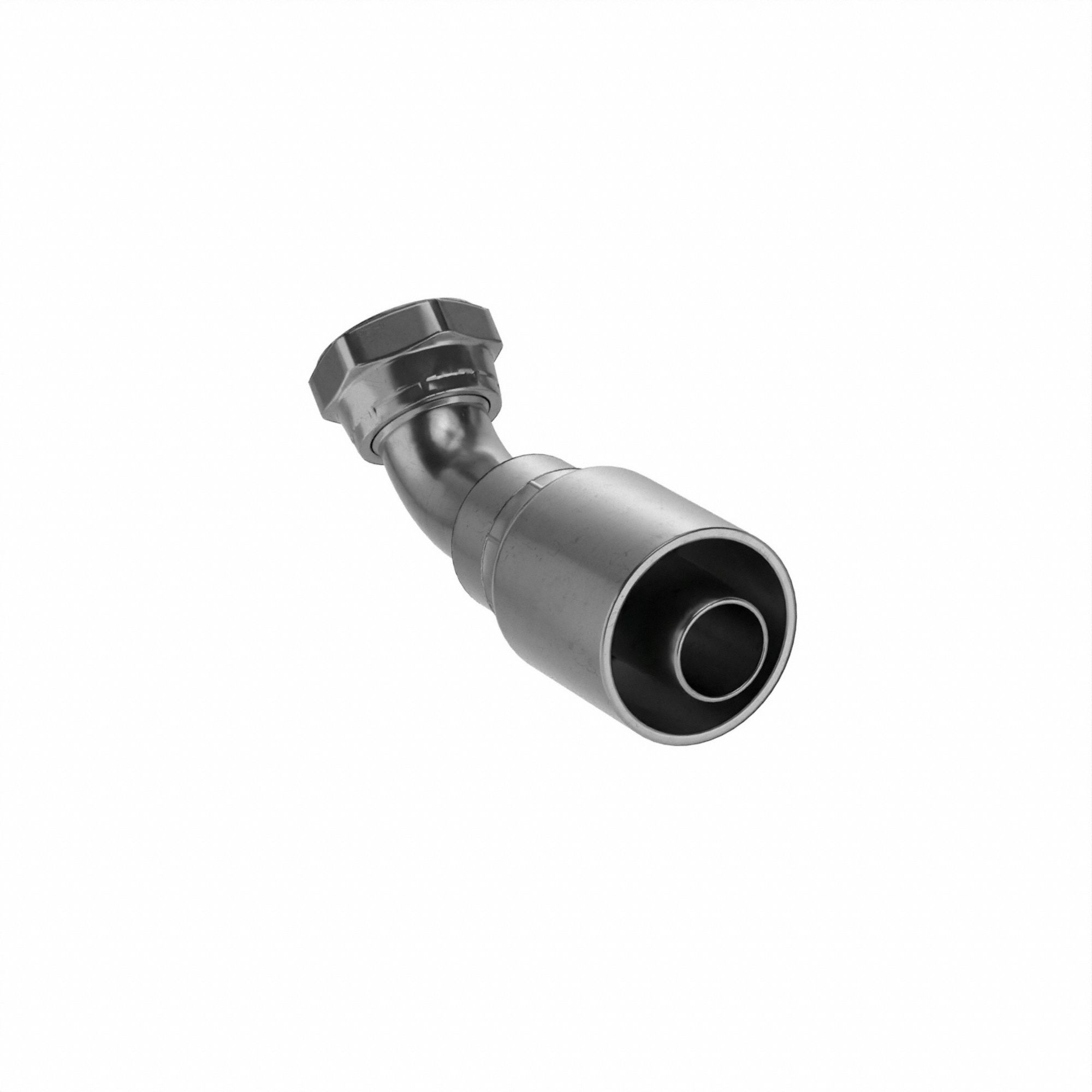 Hydraulic Crimp Fitting: Steel x Steel, 45° Elbow, -20 For Hose Dash Size, ORS x Crimp