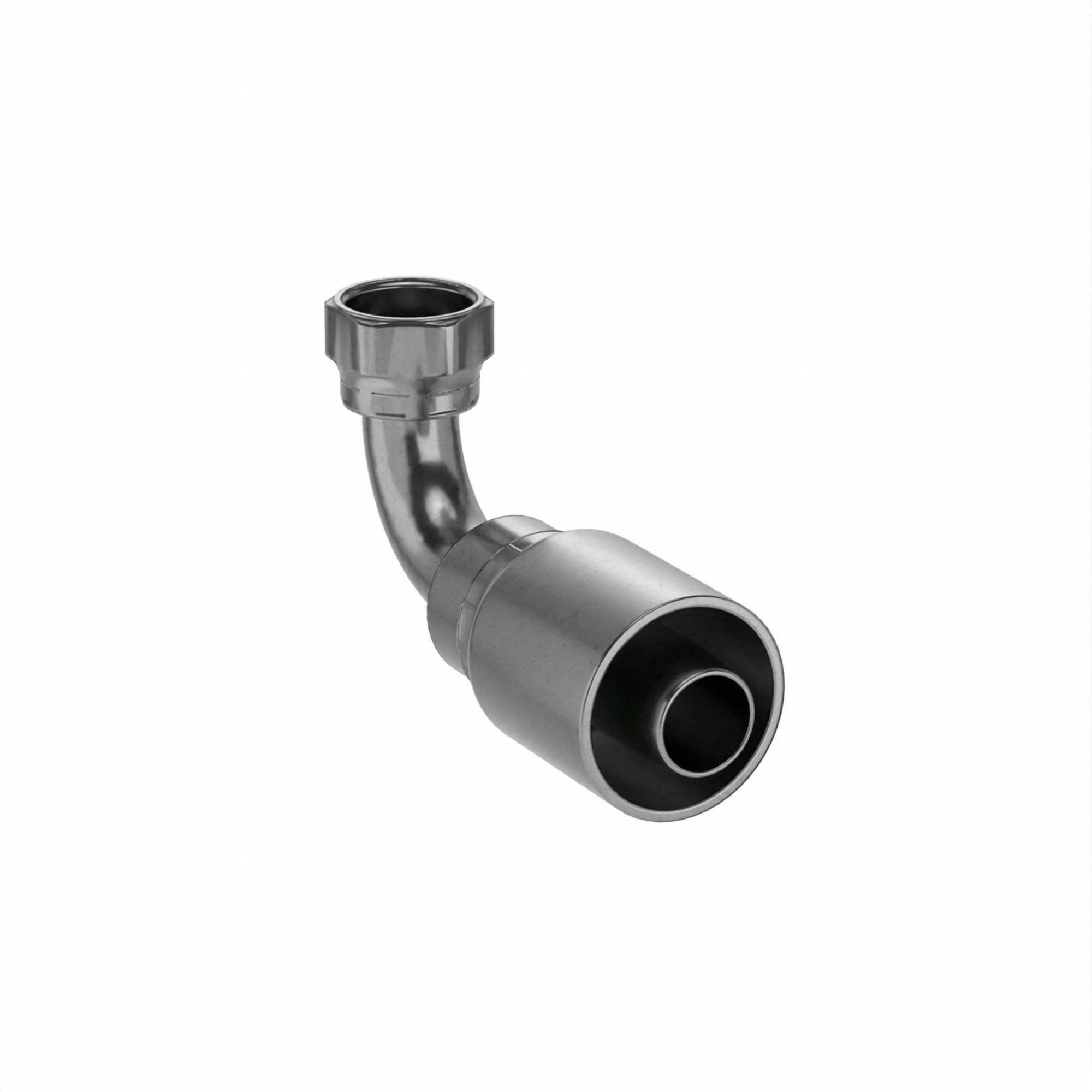 Hydraulic Crimp Fitting: Steel x Steel, 90° Elbow, -20 For Hose Dash Size, ORS x Crimp