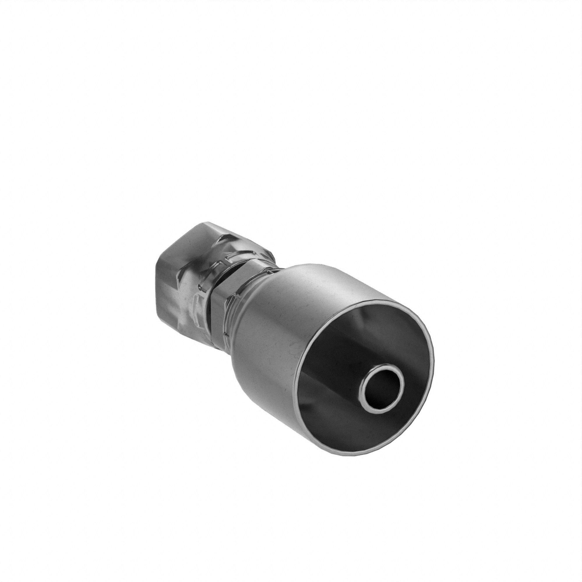 Hydraulic Crimp Fitting: Steel x Steel, Straight, -6 For Hose Dash Size, Female x Genderless