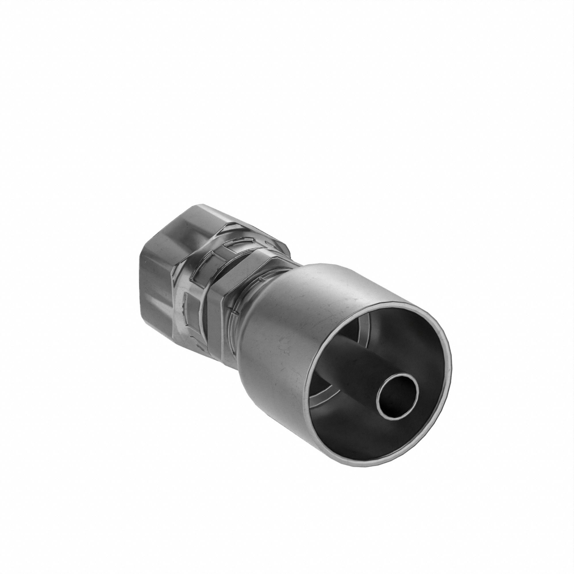Hydraulic Crimp Fitting: Steel x Steel, Straight, -6 For Hose Dash Size, Female x Genderless