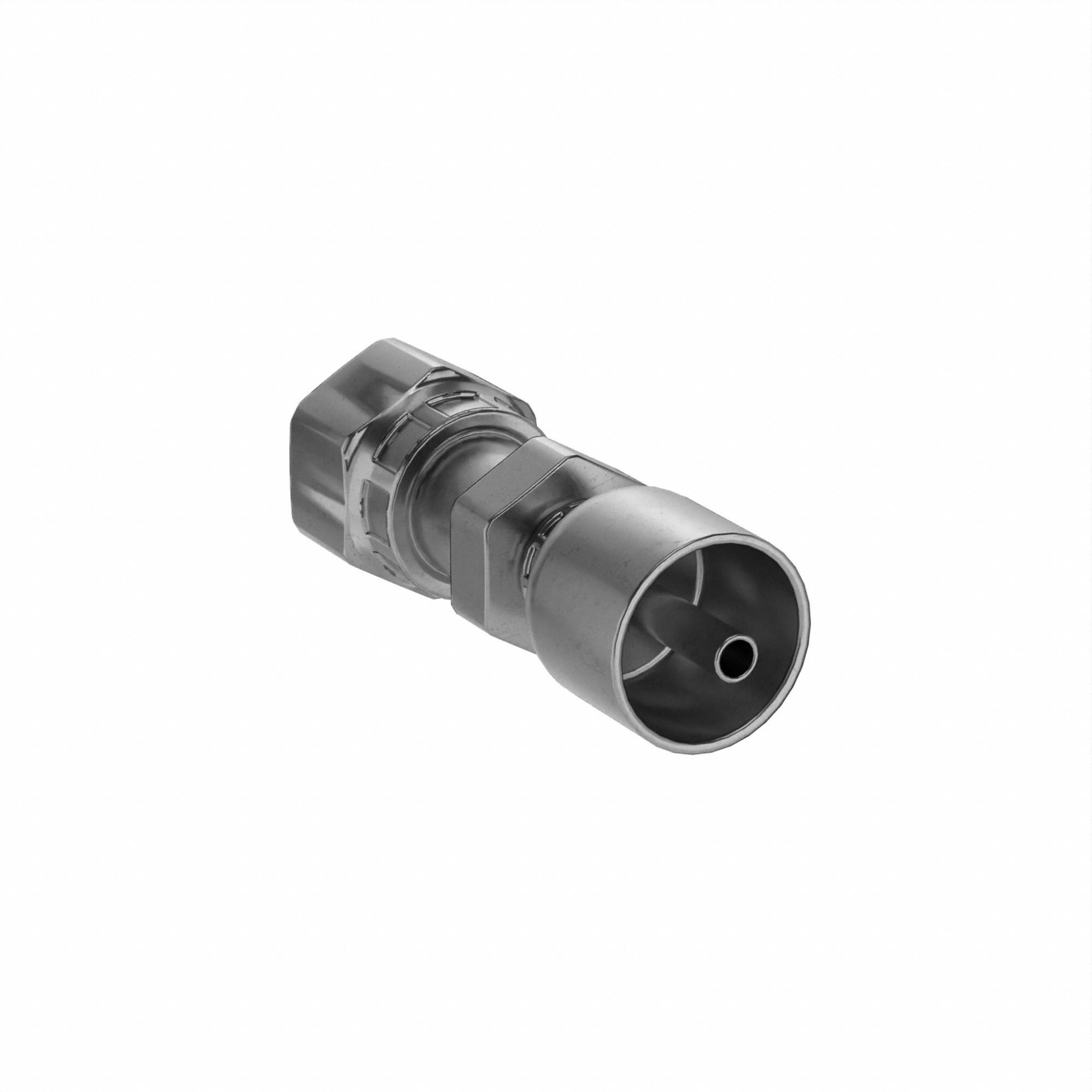HYDRAULIC CRIMP FITTING, STEEL X STEEL, STRAIGHT, -4 HOSE DASH SIZE, FEMALE X GENDERLESS