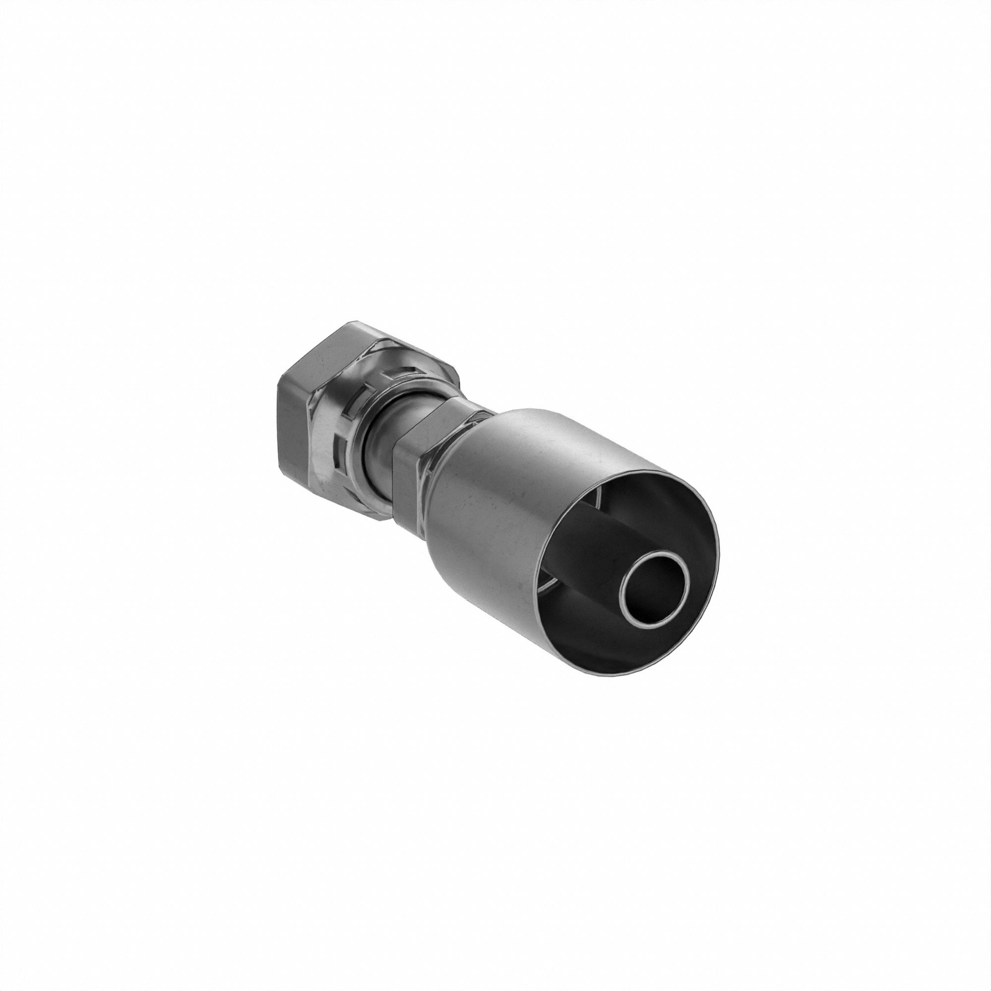 HYDRAULIC HOSE FITTING, BARBED, S77U, CRIMPED, STRAIGHT, LONG PIPE, FEMALE, SEAL LOK, 5/8 IN, STEEL