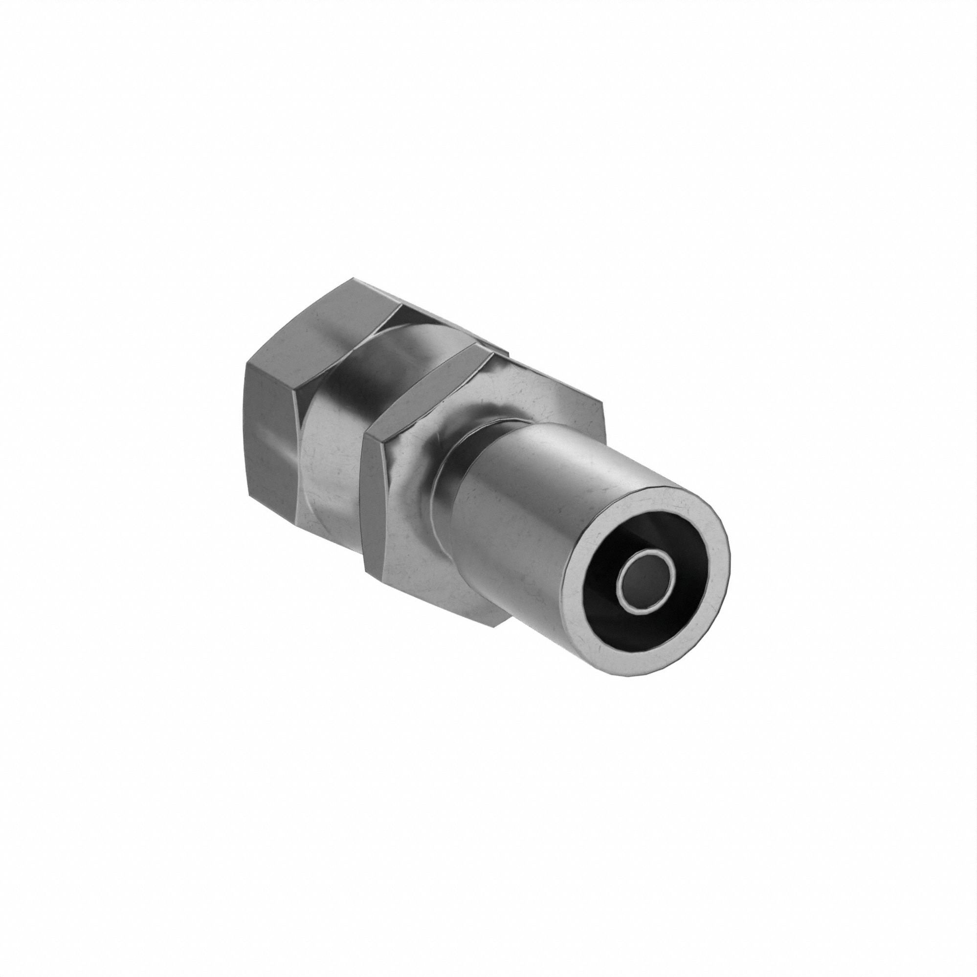 Hydraulic Crimp Fitting: Steel x Steel, Straight, -4 For Hose Dash Size, Female x Genderless
