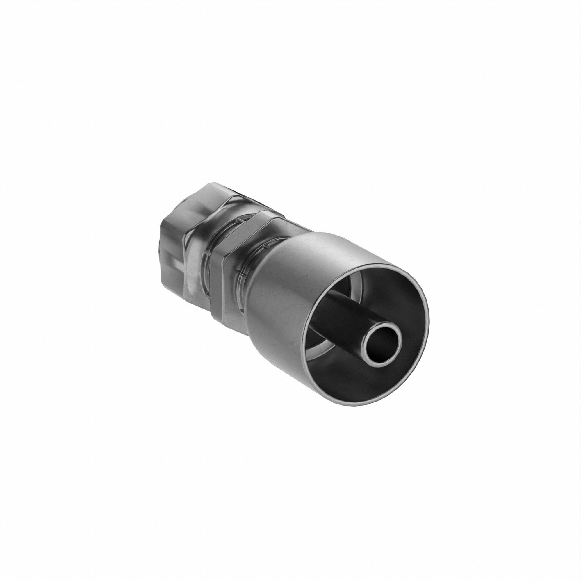 Hydraulic Crimp Fitting: Steel x Steel, Straight, -6 For Hose Dash Size, Female x Genderless