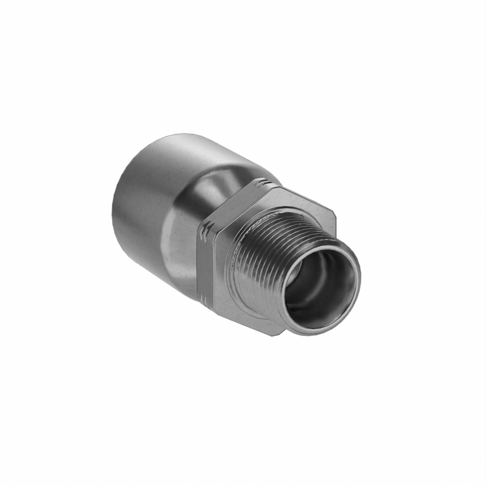 Hydraulic Crimp Fitting: Steel x Steel, Straight, -12 For Hose Dash Size, Male x Genderless