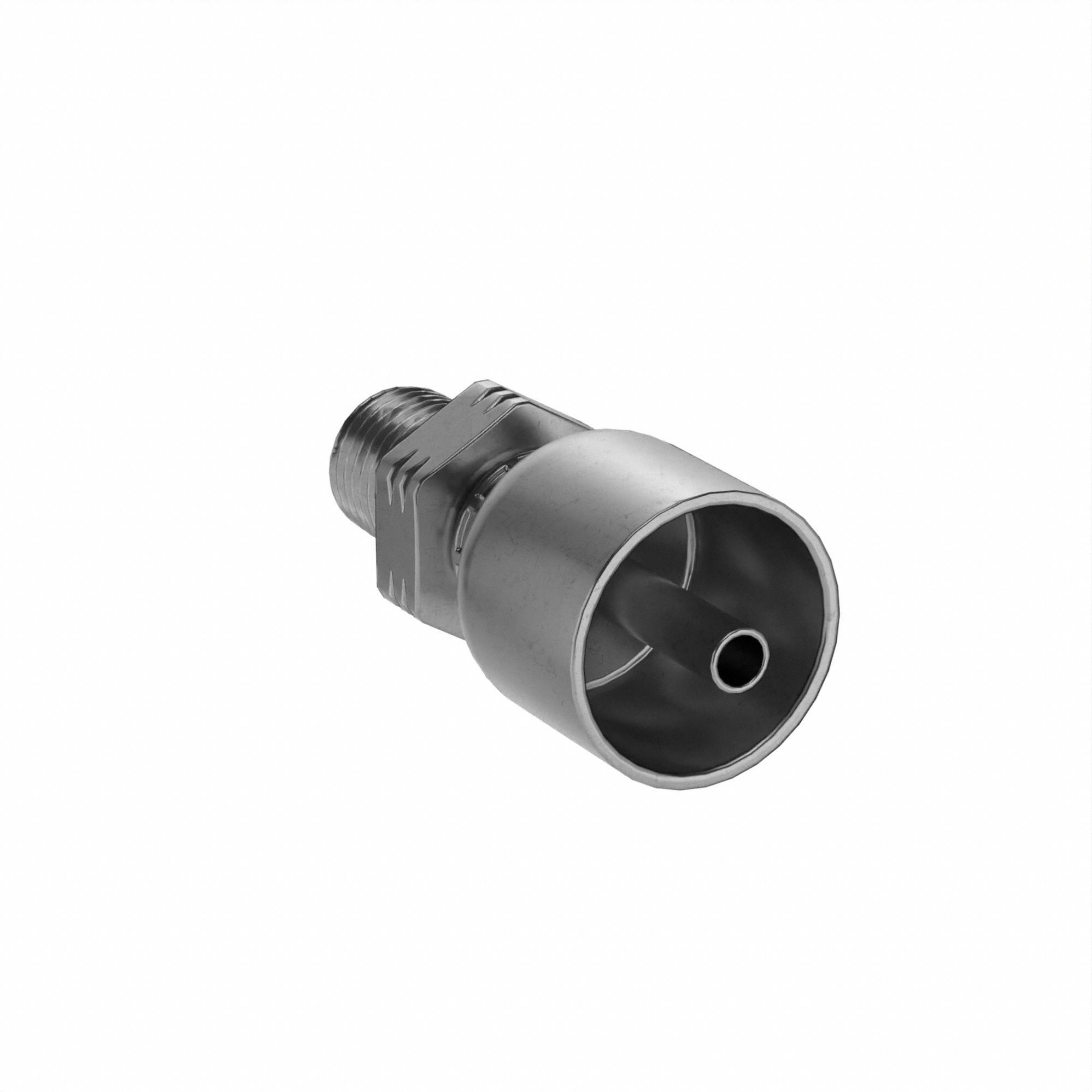 Hydraulic Crimp Fitting: Steel x Steel, Straight, -4 For Hose Dash Size, Male x Genderless