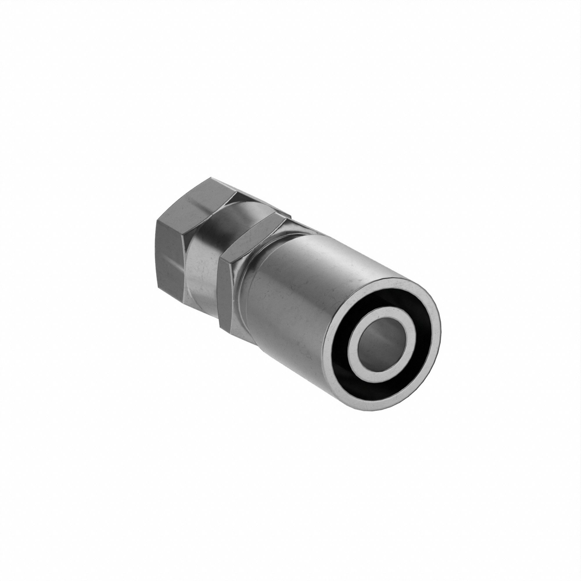 Hydraulic Crimp Fitting: Steel x Steel, Straight, -12 For Hose Dash Size, Female x Genderless
