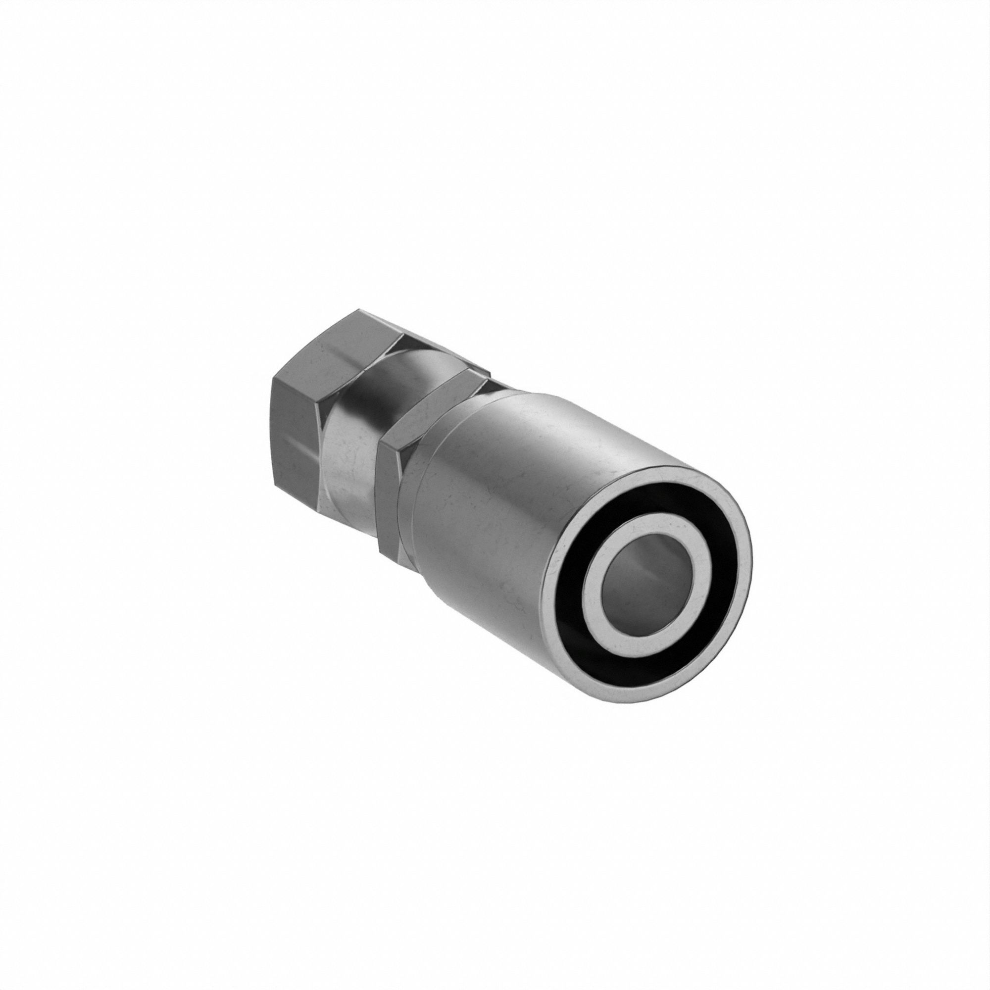 HYDRAULIC CRIMP FITTING, STEEL X STEEL, STRAIGHT, -16 HOSE DASH SIZE, FEMALE X GENDERLESS