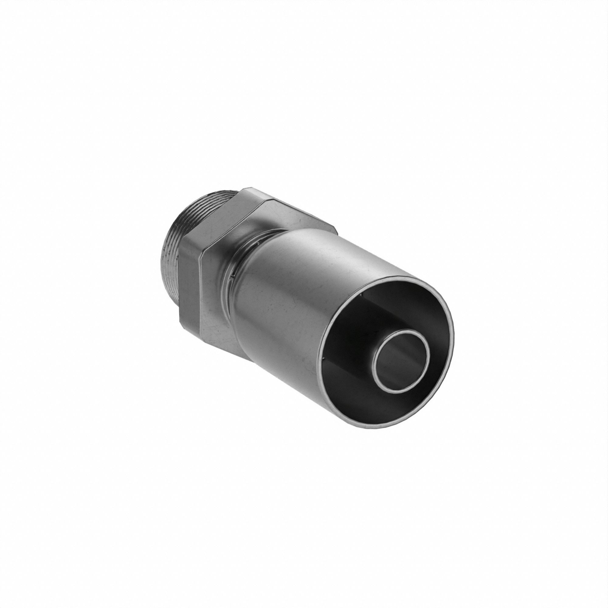 Hydraulic Crimp Fitting: Steel x Steel, Straight, -12 For Hose Dash Size, Male x Genderless