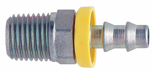 BARBED HYDRAULIC HOSE FITTING, -12 HOSE DASH SIZE, FOR ¾ IN HOSE ID, HOSE BARB X NPTF