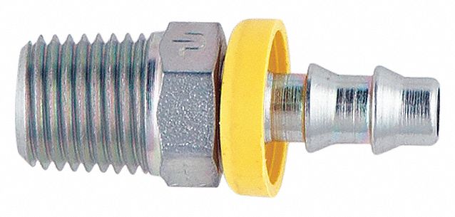 BARBED HYDRAULIC HOSE FITTING, -4 HOSE DASH SIZE, FOR ¼ IN HOSE ID, HOSE BARB X NPTF