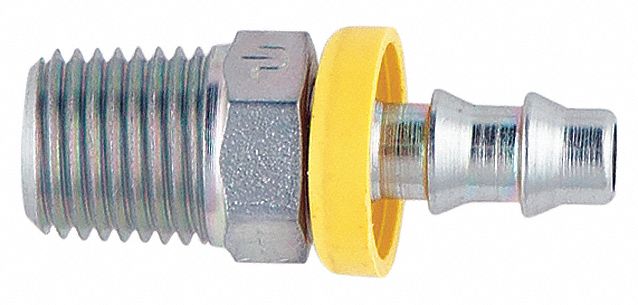 BARBED HYDRAULIC HOSE FITTING, -6 HOSE DASH SIZE, FOR ⅝ IN HOSE ID, HOSE BARB X NPTF