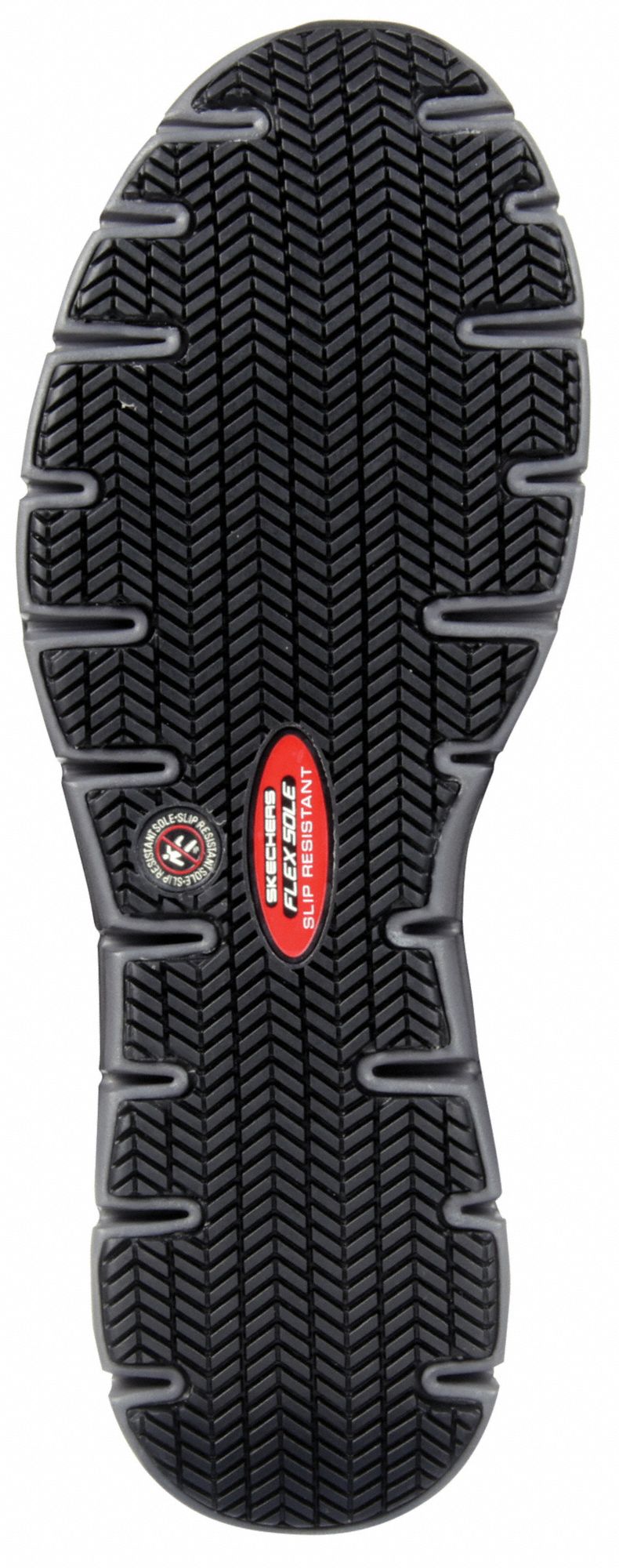 SKECHERS Athletic Shoe, 8, W, Men's, Black/Gray, Alloy Toe Type, 1 PR