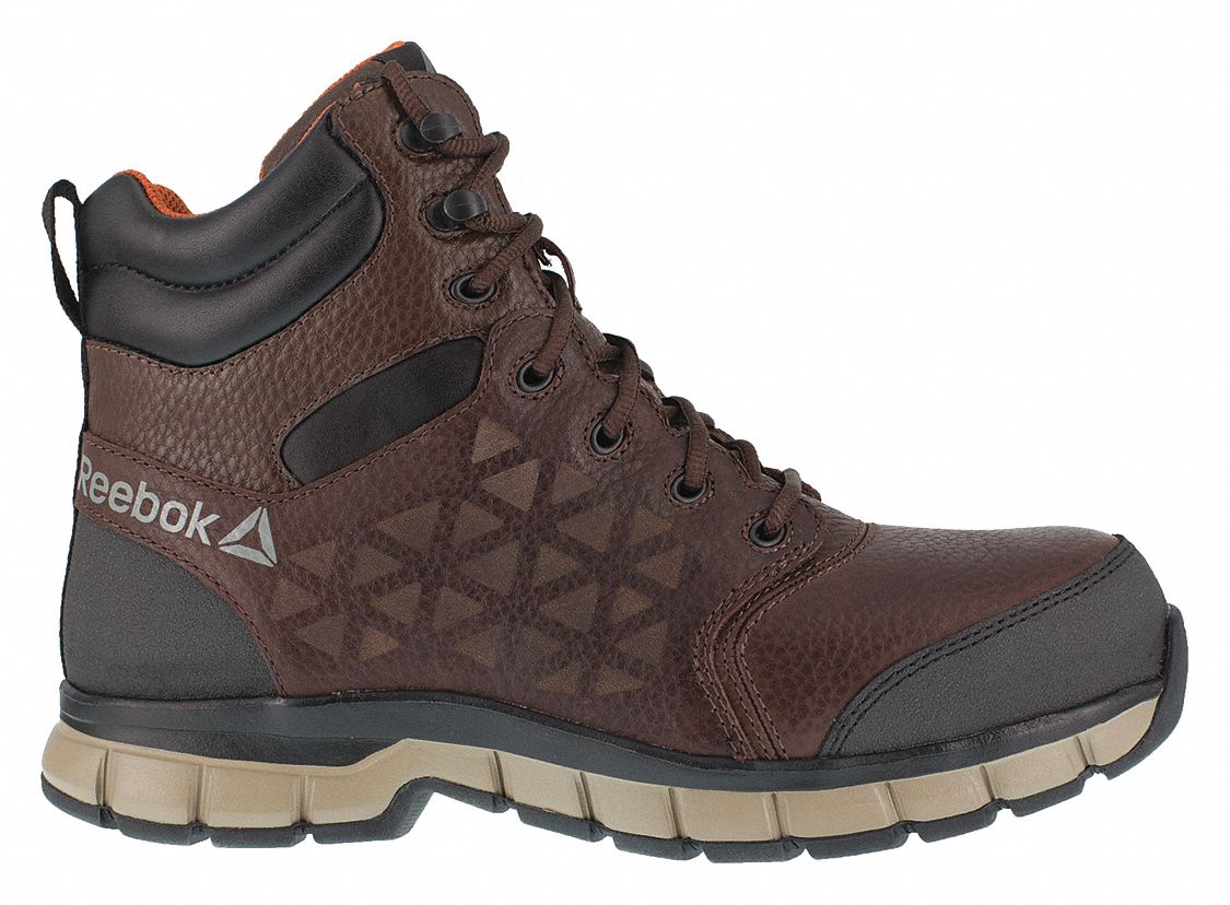 REEBOK Athletic HighTop, 13, M, Men's, Brown, Composite Toe Type, 1 PR