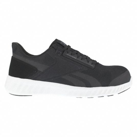 REEBOK Athletic Shoe, 8, W, Women's, Black/White, Composite Toe Type, 1 ...