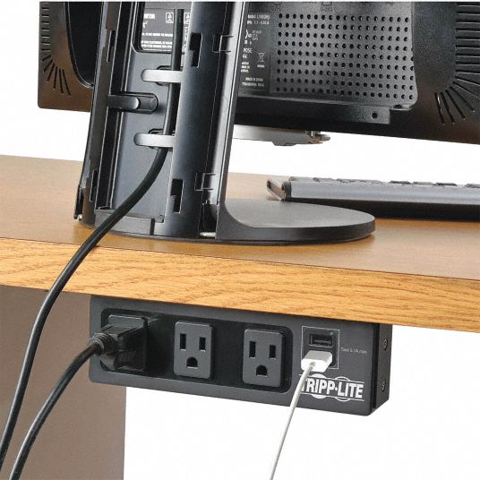 Tripp Lite 3-Outlet Surge Protector Power Strip with 2 USB Ports