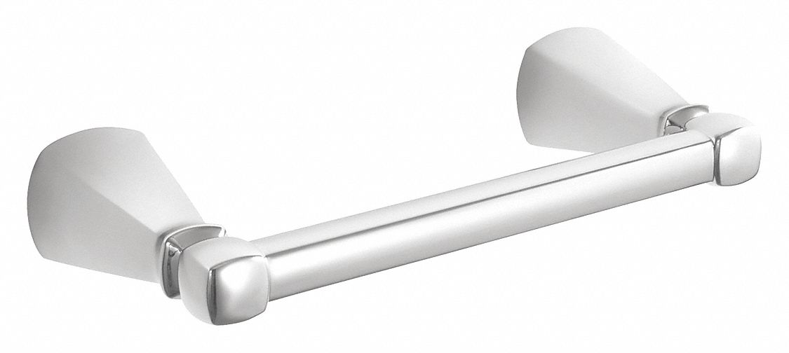 Toilet Paper Holder: Std Core, Horizontal Single Roll, Double Post Holder, Metal