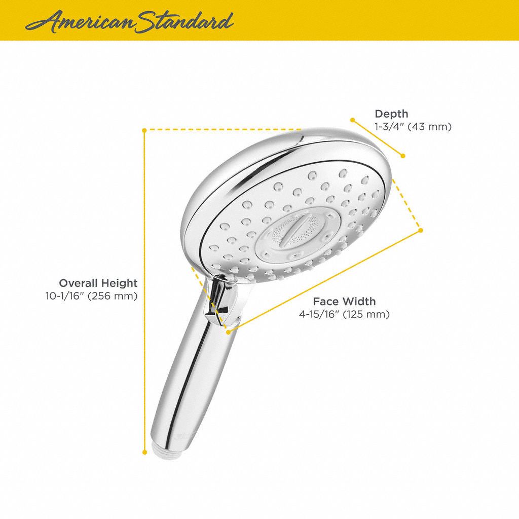 AMERICAN STANDARD Showerhead American Std, Spectra+, Multi Function, 1.8 gpm Flow Rate