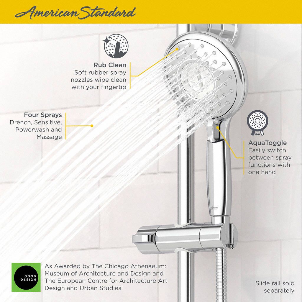 AMERICAN STANDARD Showerhead American Std, Spectra+, Multi Function, 1.8 gpm Flow Rate