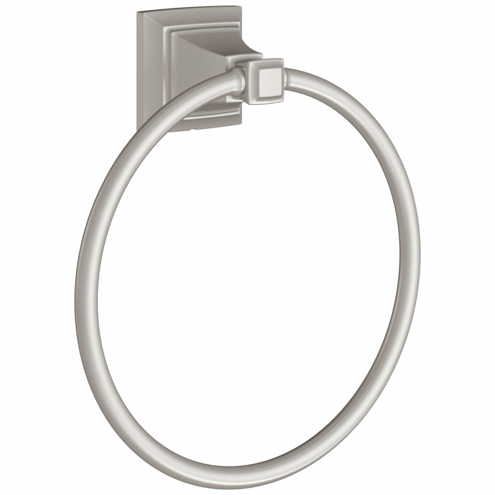 Towel Ring: 7455190.295, Wall Mount, 2 1/4 in Base Ht, 2 1/4 in Base Wd, Metal